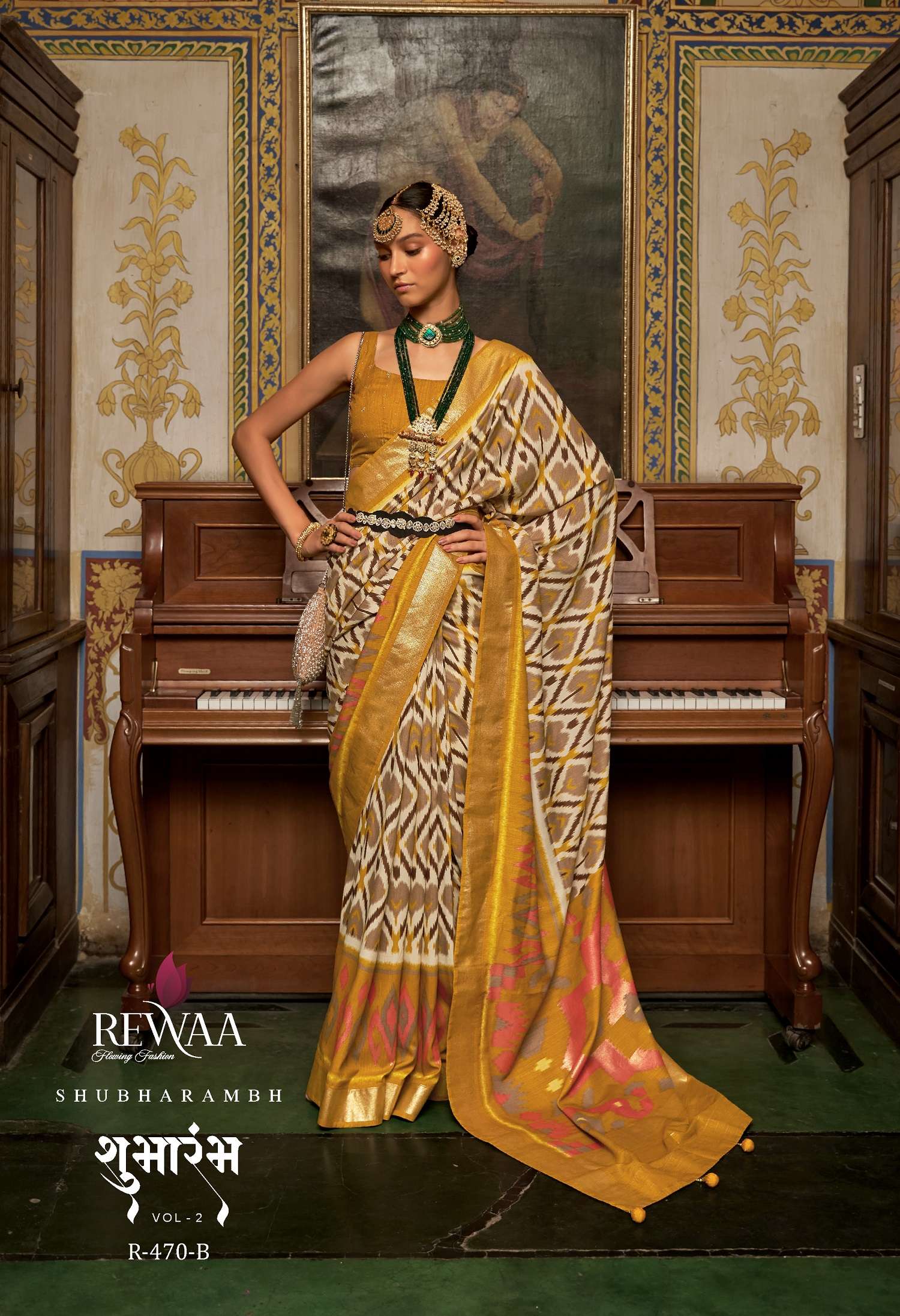 Rewaa Shubharambh Vol 2 Designer Silk Blend Sarees Wholesale catalog