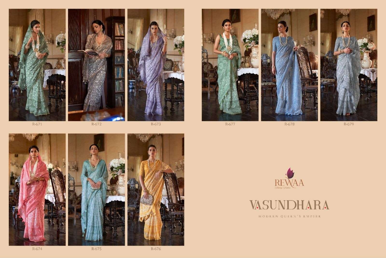 Rewaa Vasundhara Cotton Printed Designer Saree Wholesale catalog
