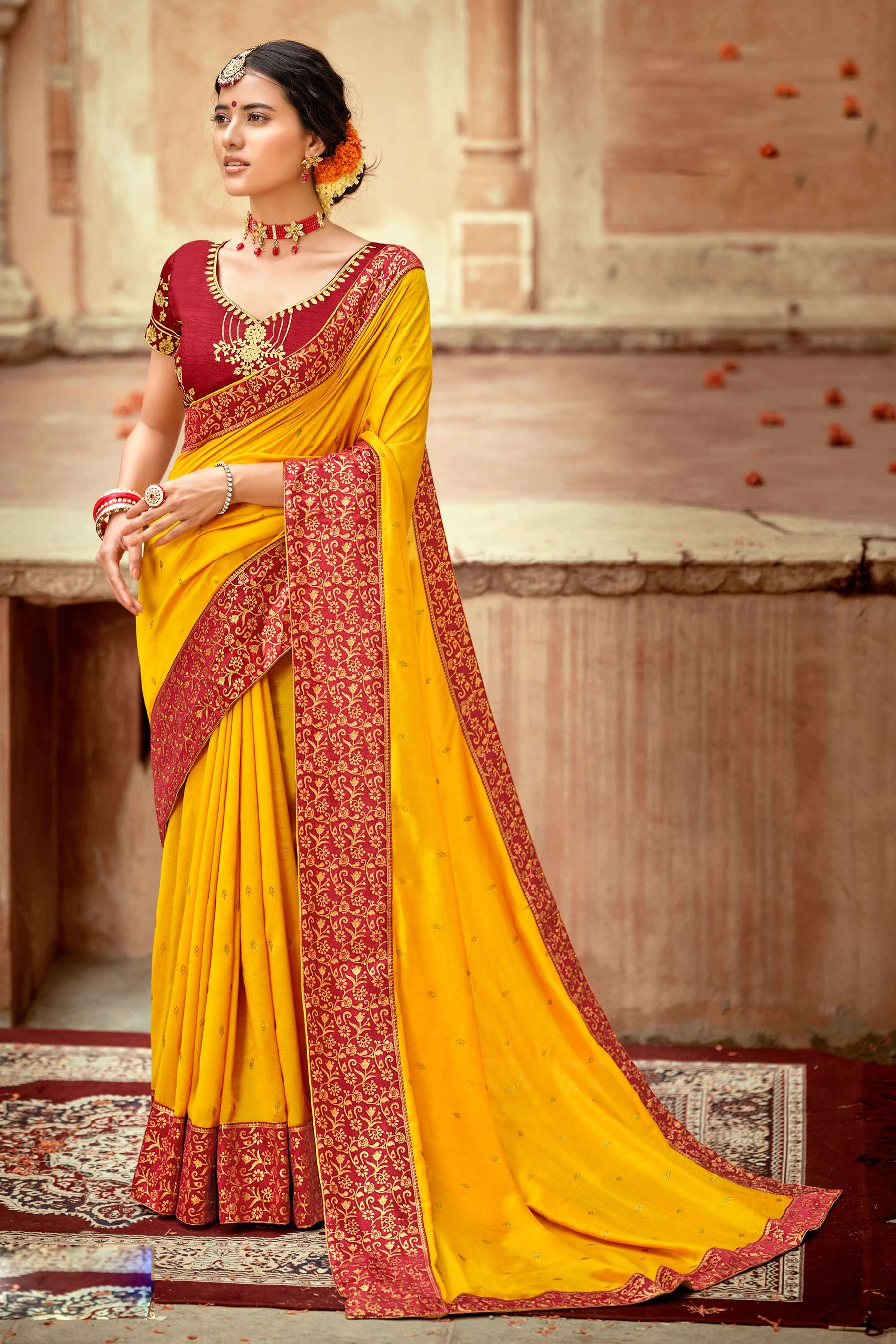 Rosy Vol 3 Designer Vichitra Silk Saree Wholesale catalog