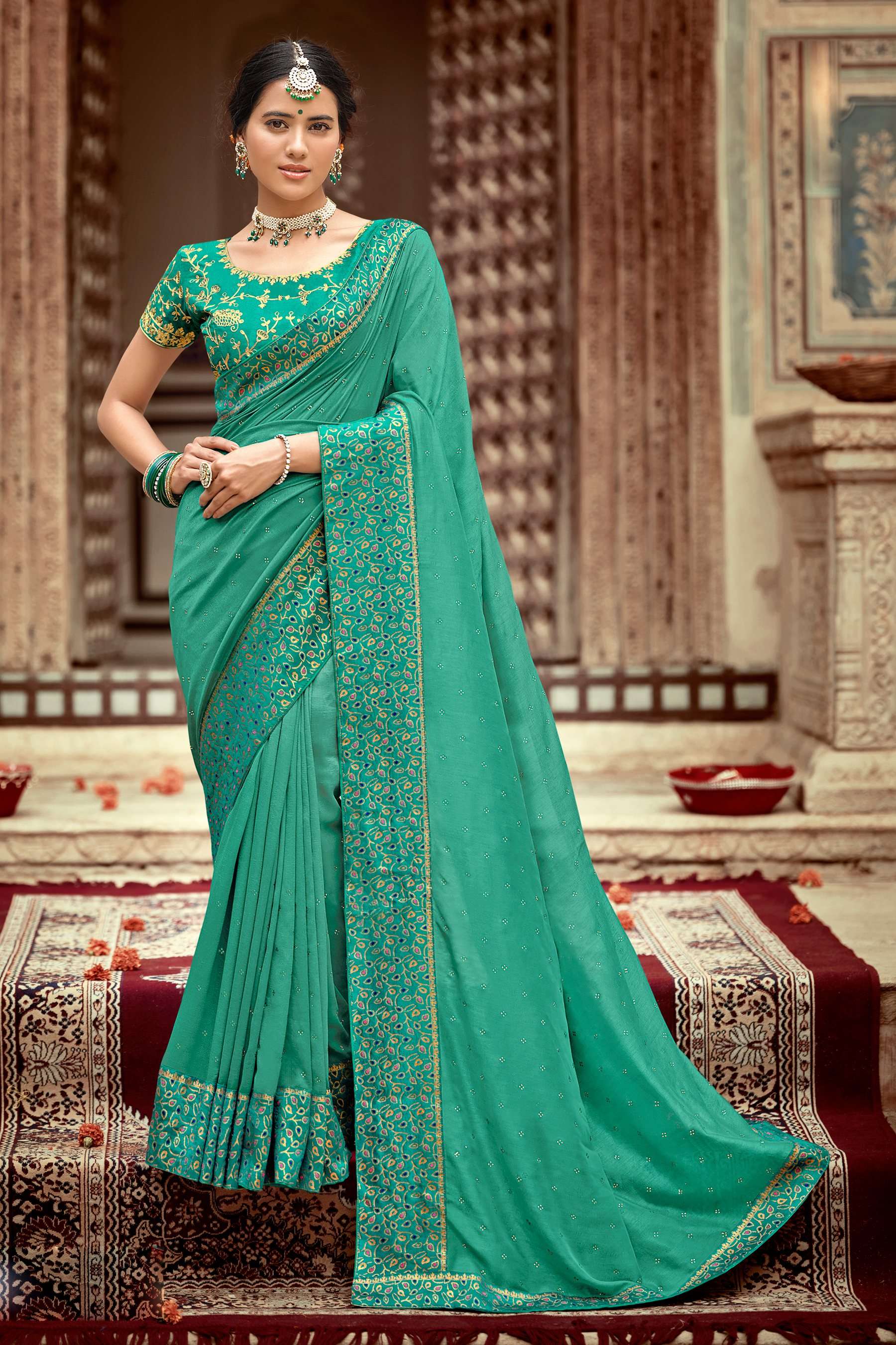 Rosy Vol 3 Designer Vichitra Silk Saree Wholesale catalog