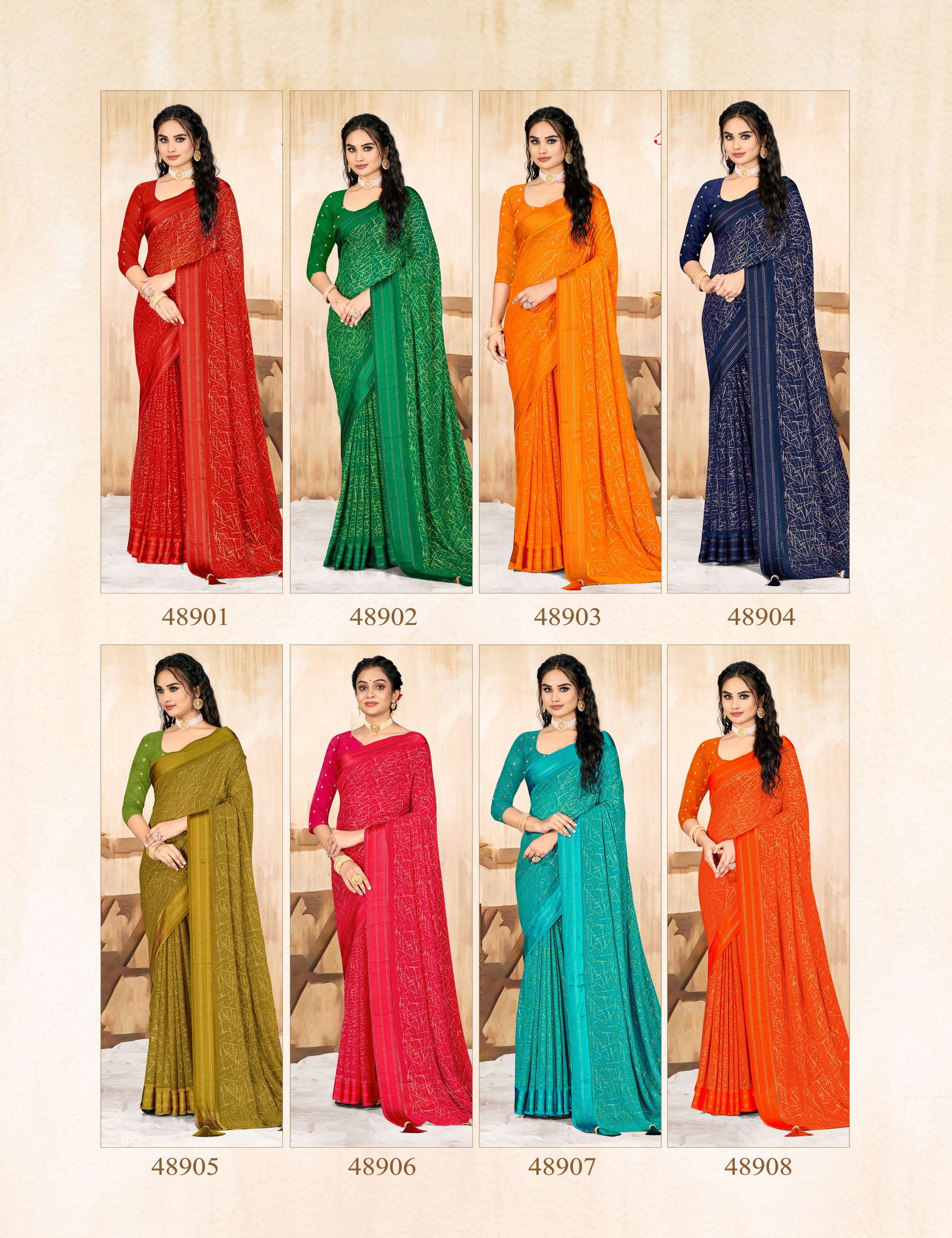 Saroj Moksha Vol-4 Designer Georgette Saree Wholesale catalog