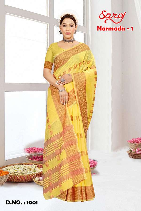Saroj Narmada Vol-1 Casual Cotton Saree Wholesale catalog