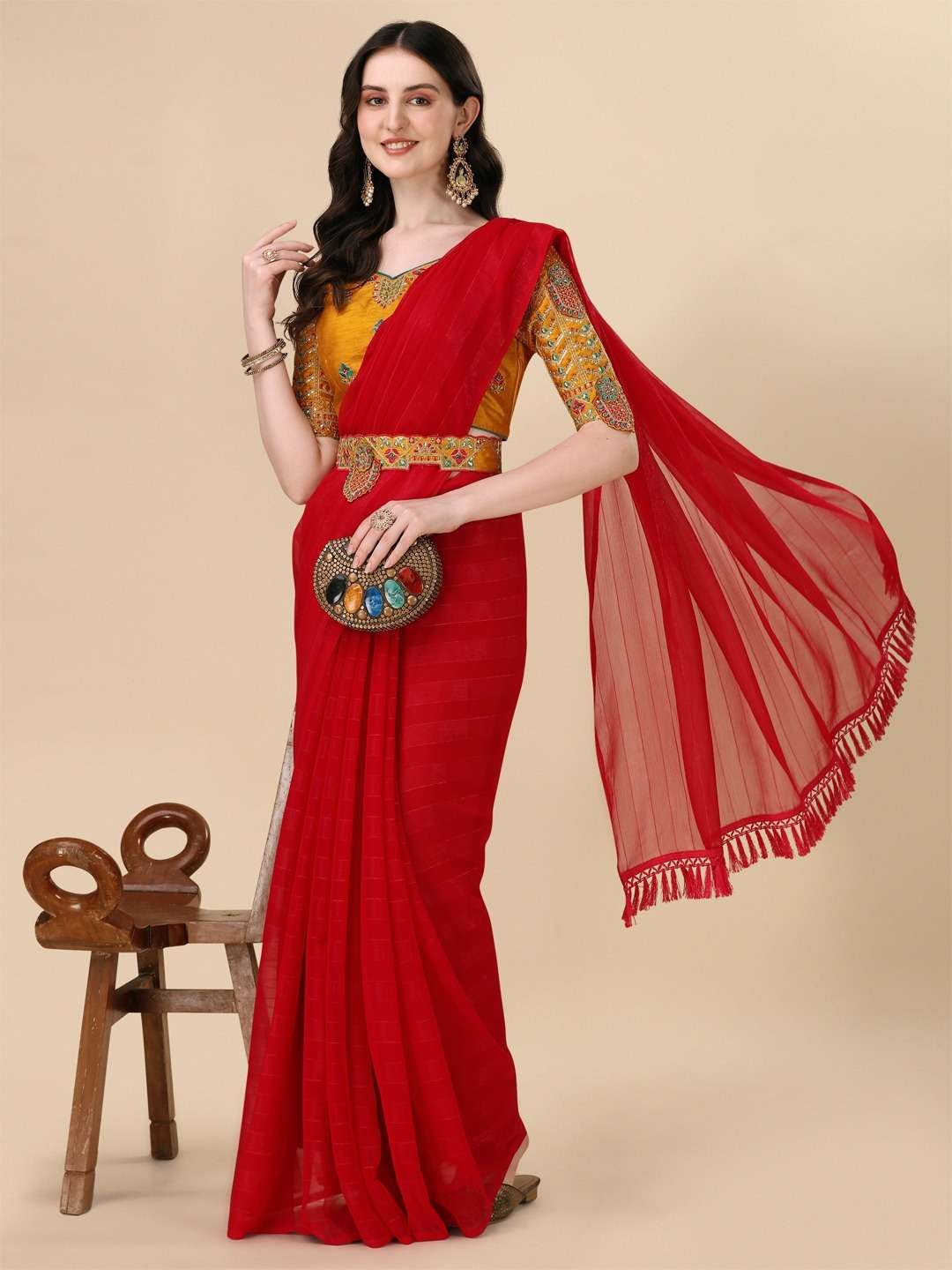 Sc Georgette Sequence Worked Designer Saree Wholesale catalog