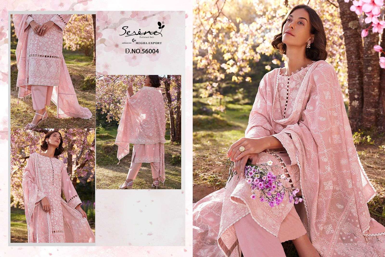 Serine Lawnkari Nazneen Dupatta Pakistani Suit Wholesale catalog