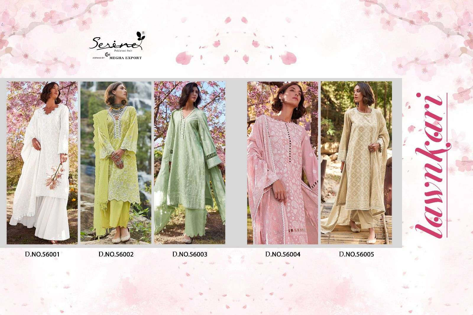 Serine Lawnkari Nazneen Dupatta Pakistani Suit Wholesale catalog