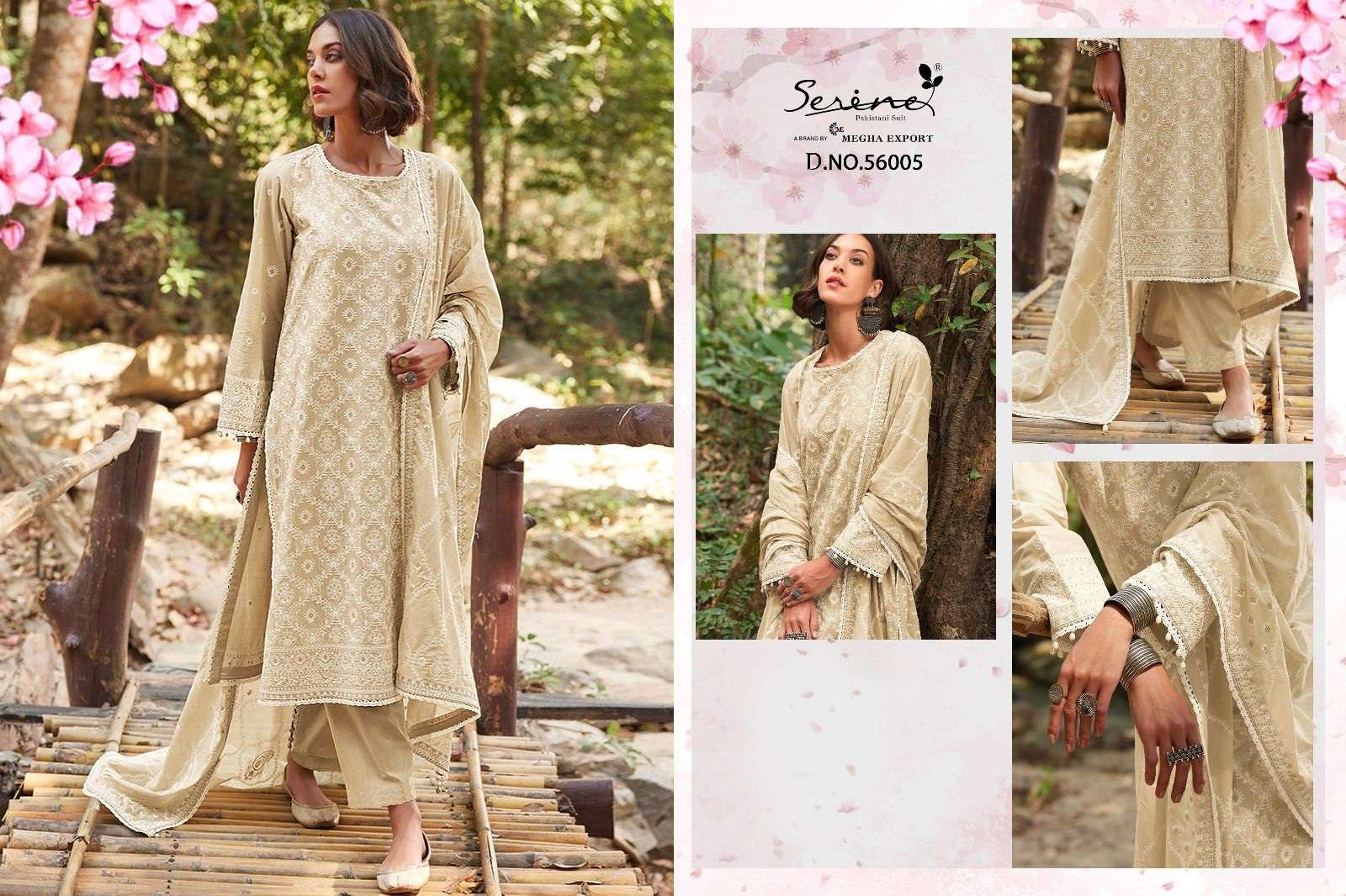 Serine Lawnkari Nazneen Dupatta Pakistani Suit Wholesale catalog
