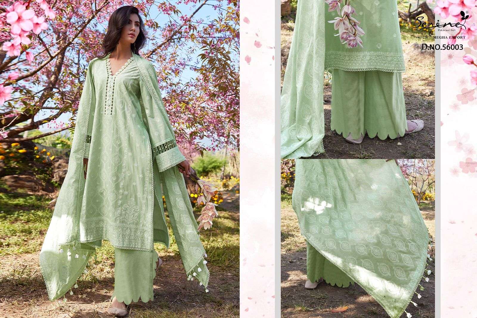 Serine Lawnkari Nazneen Dupatta Pakistani Suit Wholesale catalog