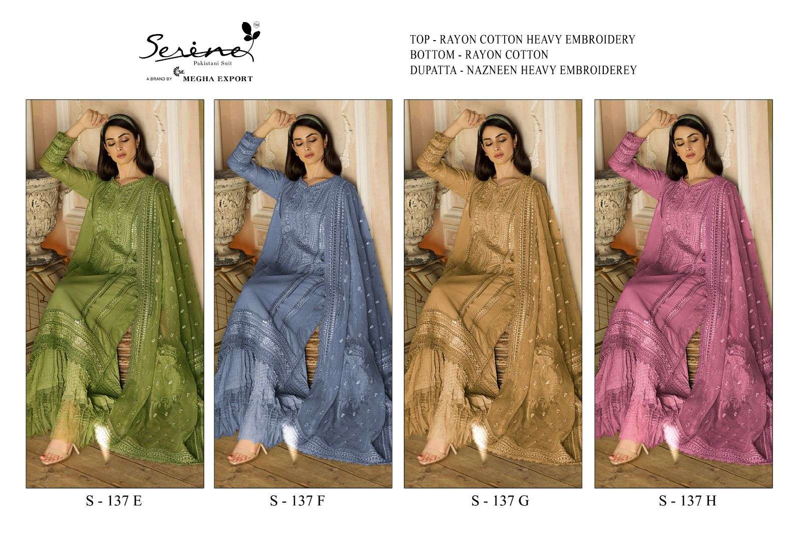 Serine S 137 E To H Designer Pakistani Suit Wholesale catalog