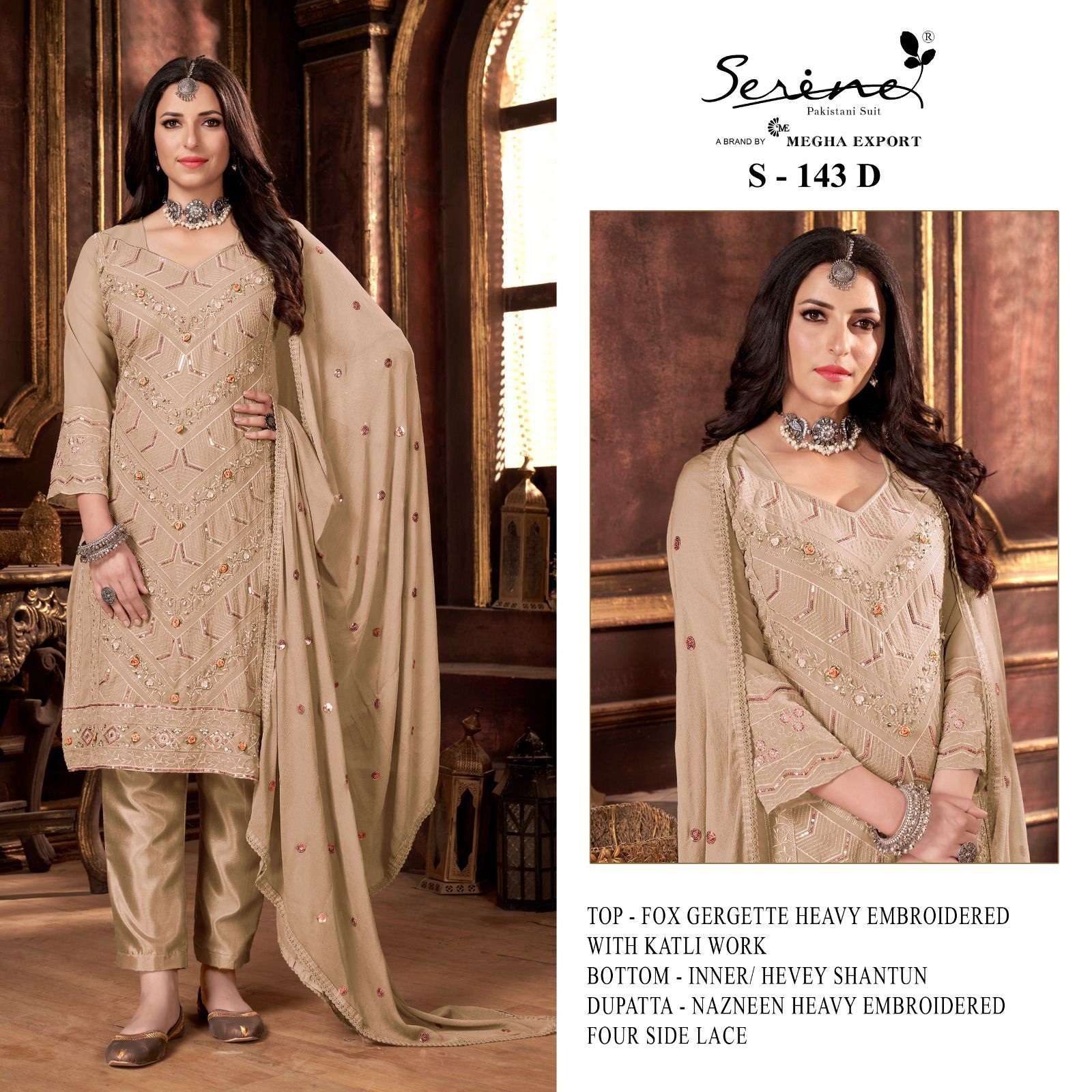 Serine S 143 A To D Designer Pakistani Suit Wholesale catalog