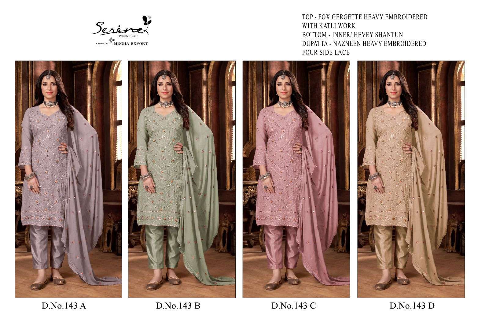 Serine S 143 A To D Designer Pakistani Suit Wholesale catalog