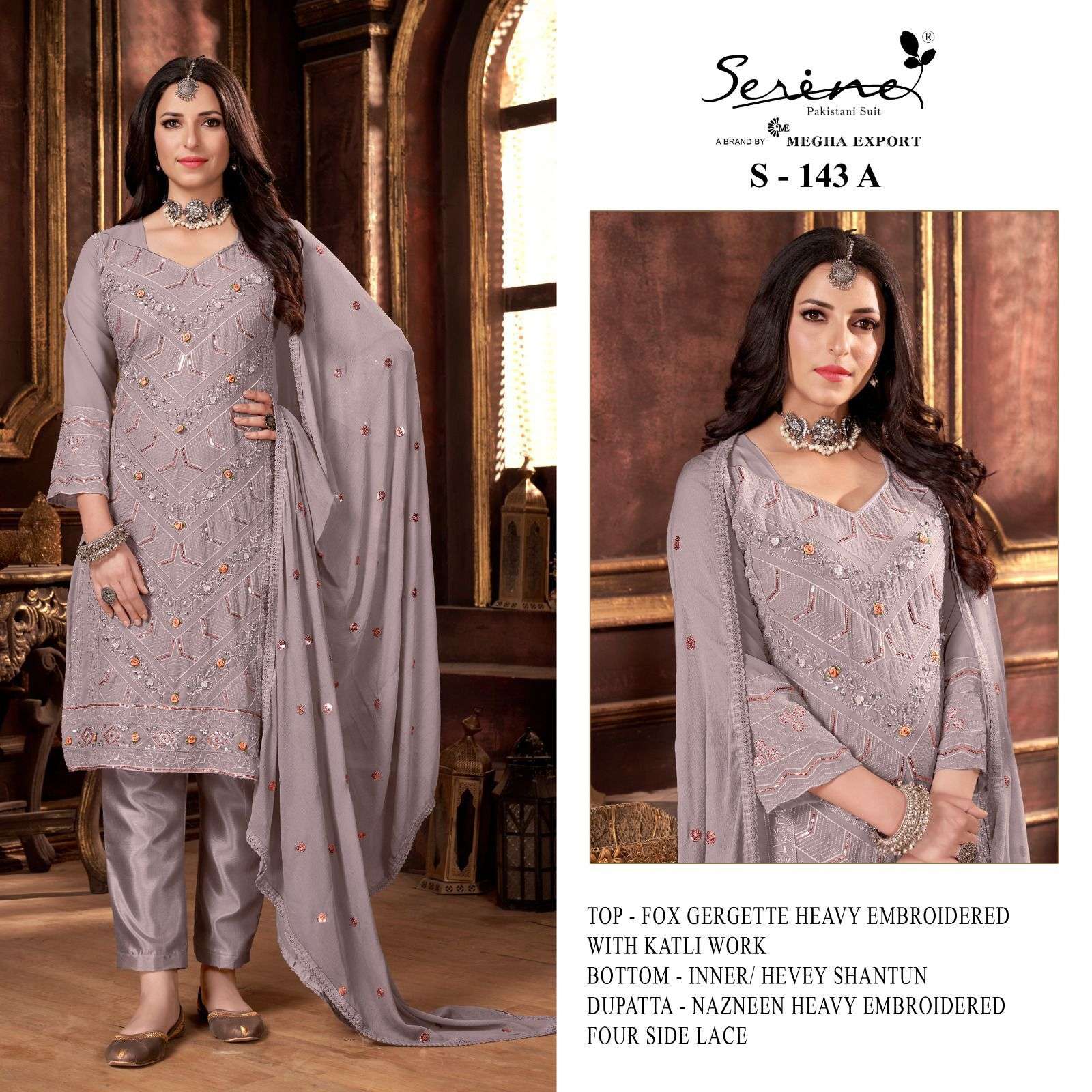 Serine S 143 A To D Designer Pakistani Suit Wholesale catalog