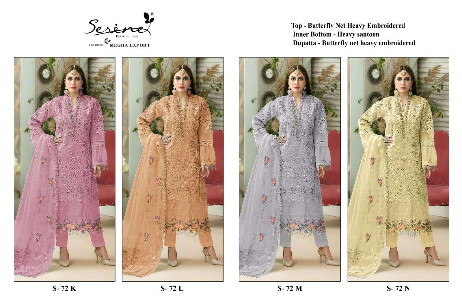 Serine S 72 K And N Designer Pakistani Suit Wholesale catalog