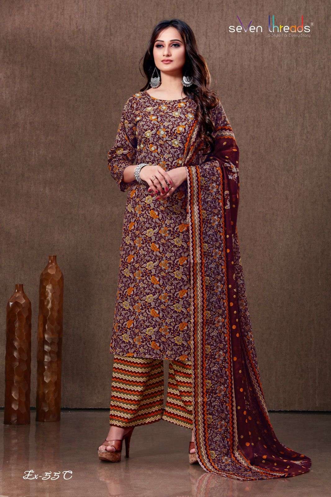 SEVEN THREADS EX:54 & 55 Cotton Kurti Wholesale catalog
