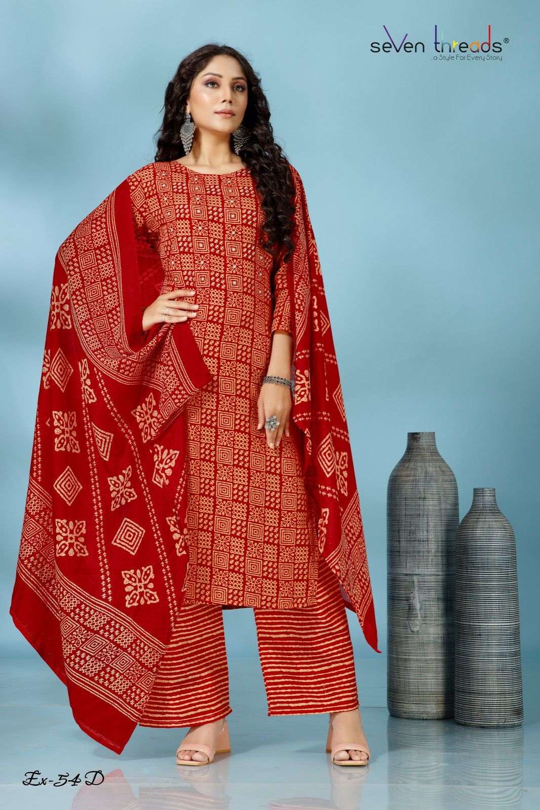 SEVEN THREADS EX:54 & 55 Cotton Kurti Wholesale catalog