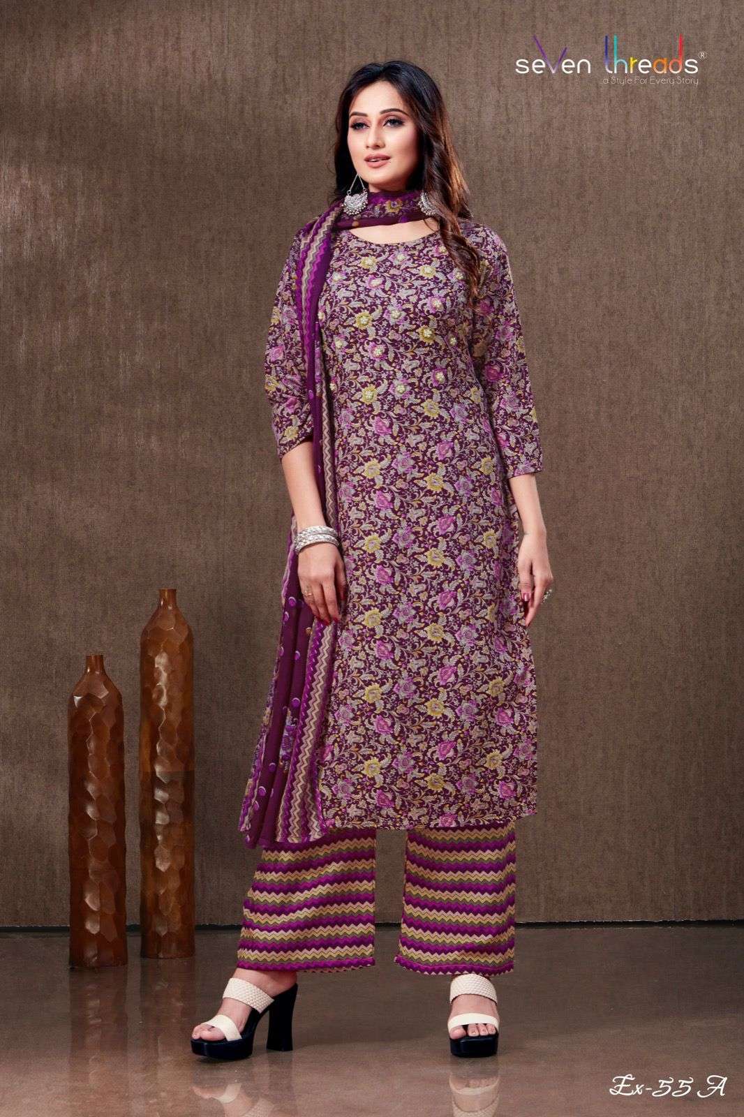 SEVEN THREADS EX:54 & 55 Cotton Kurti Wholesale catalog