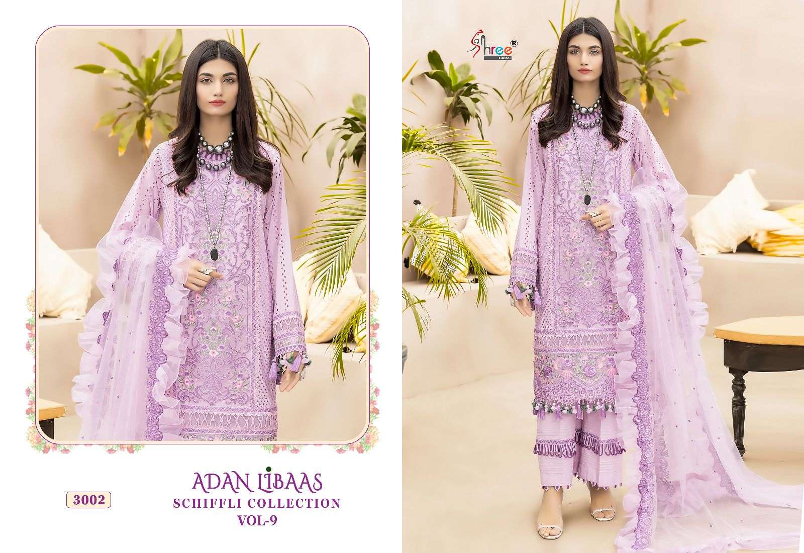Shree Adan Libaas Schiffli Collection Vol 9 Pakistani Suits Wholesale catalog