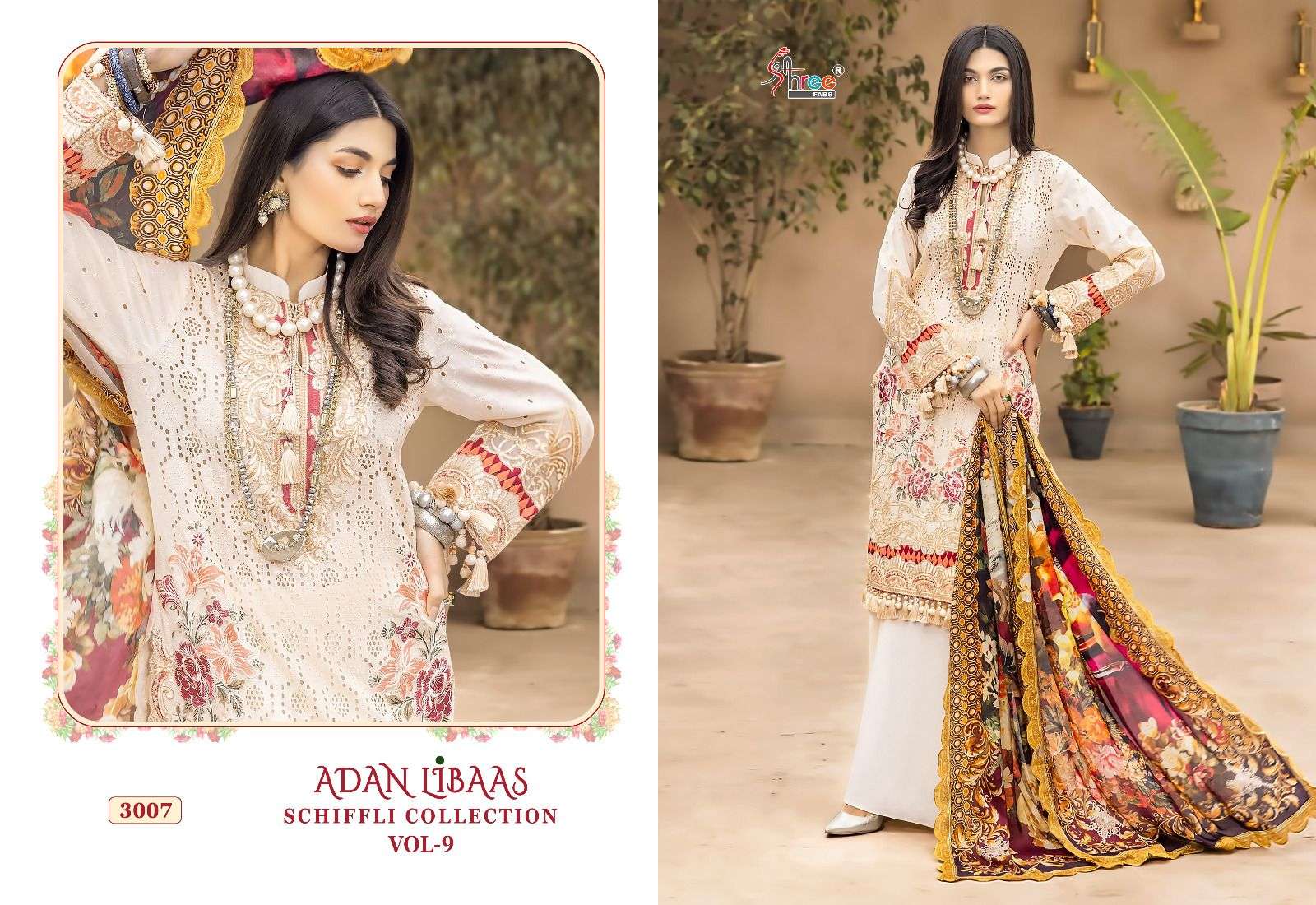 Shree Adan Libaas Schiffli Collection Vol 9 Pakistani Suits Wholesale catalog