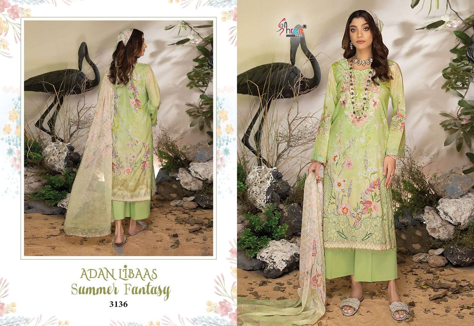 Shree Adan Libaas Summer Fantasy Chiffon Dupatta Pakistani Suits Wholesale catalog
