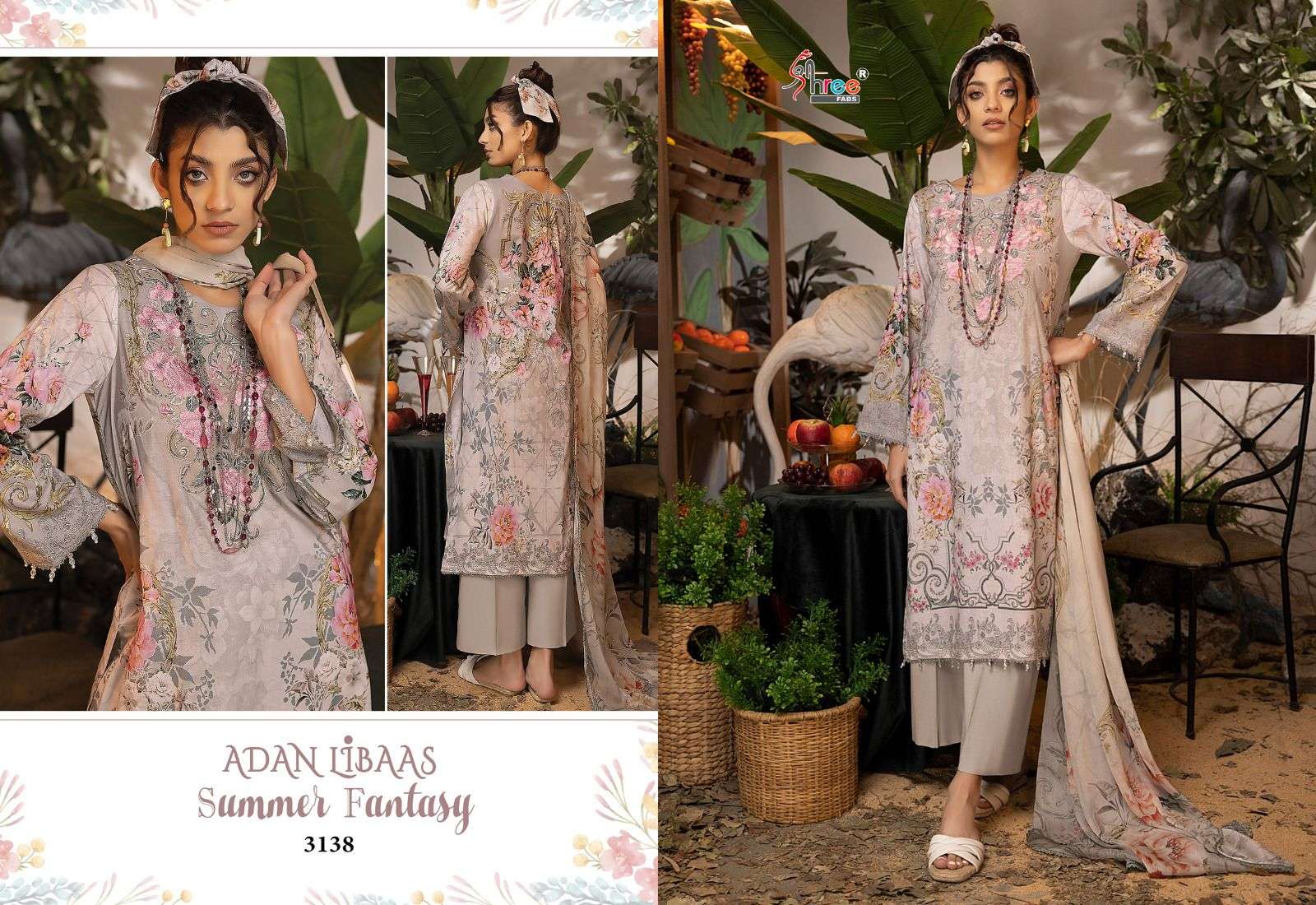 Shree Adan Libaas Summer Fantasy Chiffon Dupatta Pakistani Suits Wholesale catalog