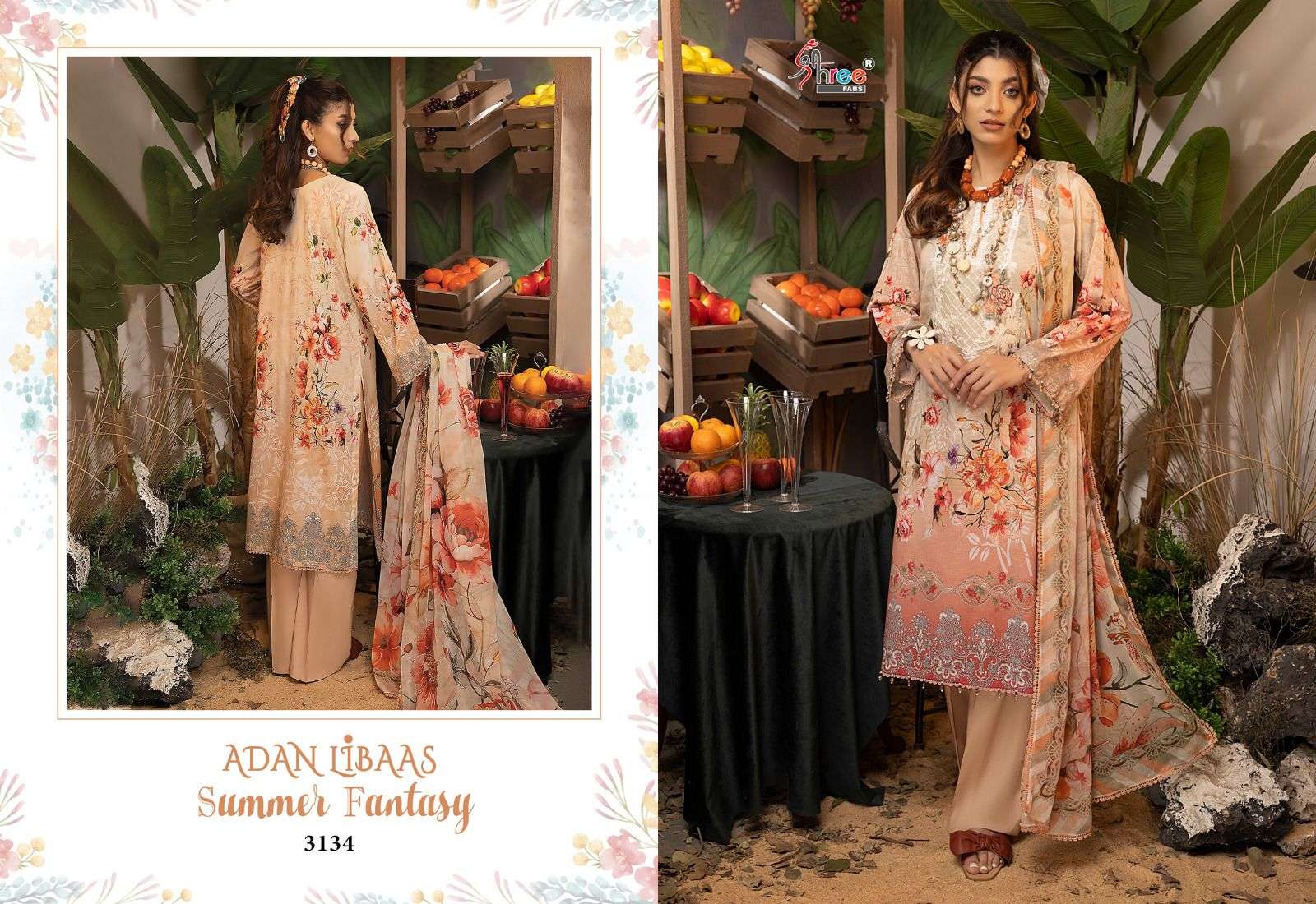 Shree Adan Libaas Summer Fantasy Chiffon Dupatta Pakistani Suits Wholesale catalog