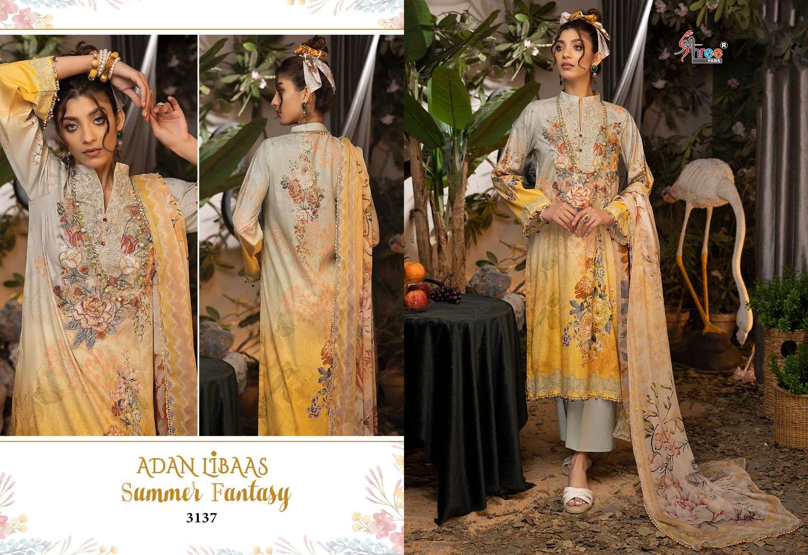 Shree Adan Libaas Summer Fantasy Cotton Dupatta Pakistani Suits Wholesale catalog