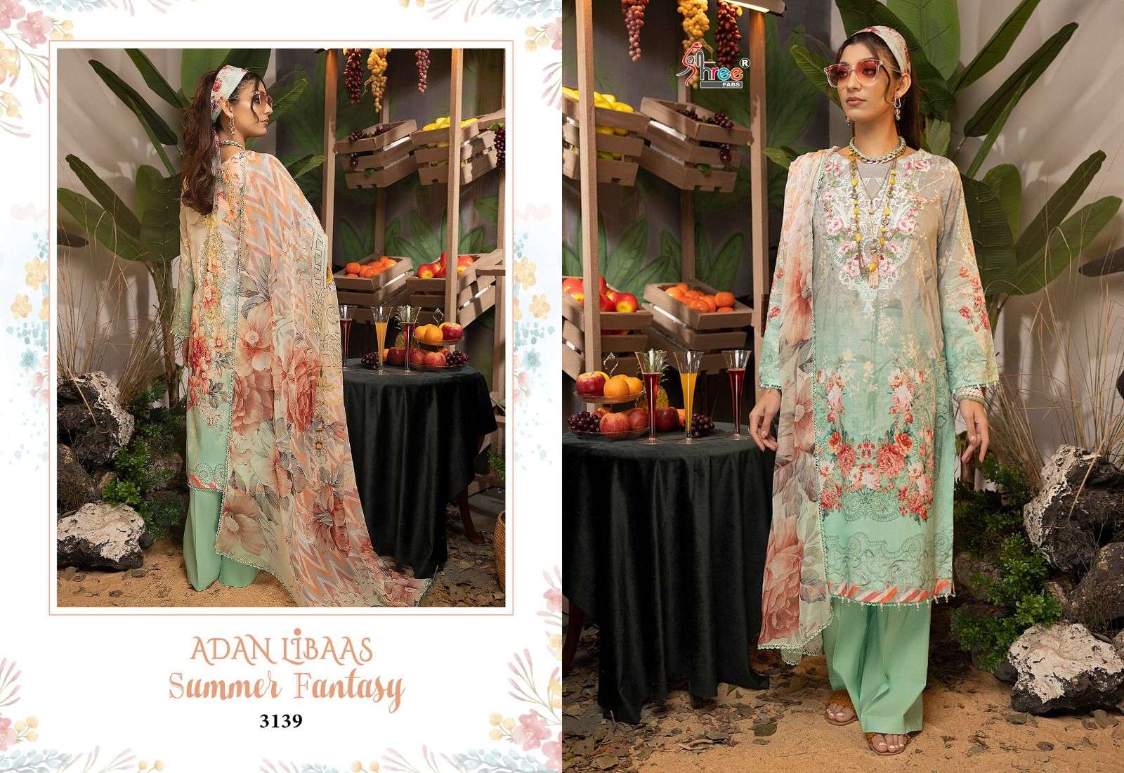 Shree Adan Libaas Summer Fantasy Cotton Dupatta Pakistani Suits Wholesale catalog