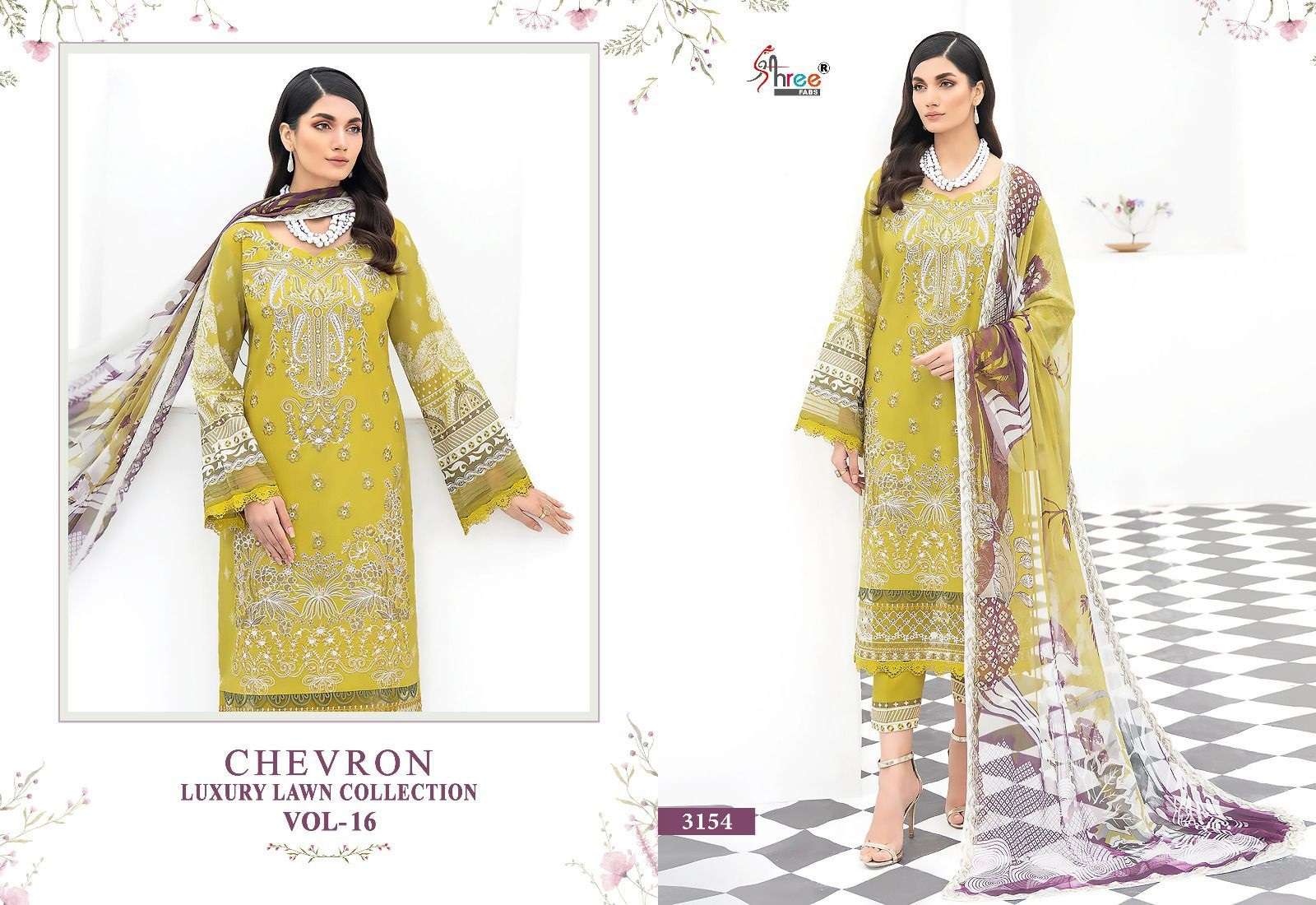 Shree Chevron Luxury Lawn Collection Vol 16 Cotton Dupatta Pakistani Suit Wholesale catalog