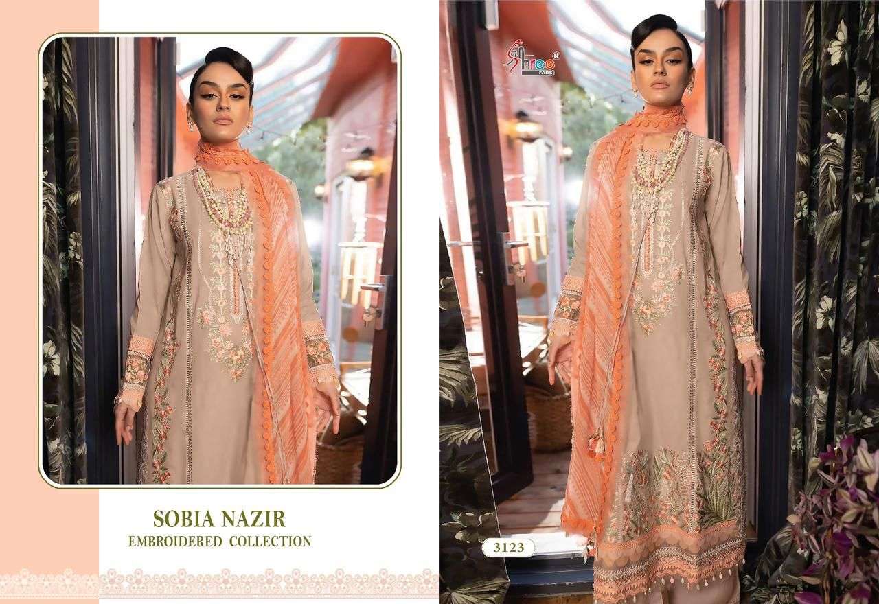 Shree Sobia Nazir Embroidered Collection Cotton Dupatta Pakistani Suit Wholesale catalog