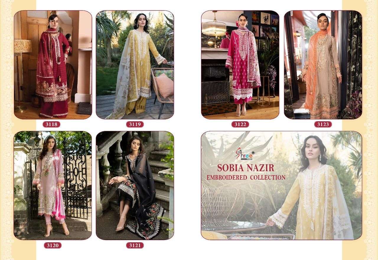 Shree Sobia Nazir Embroidered Collection Cotton Dupatta Pakistani Suit Wholesale catalog