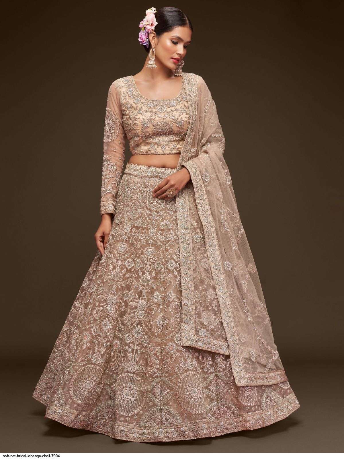 SOFT NET BRIDAL LEHENGA CHOLI 7904 Wholesale catalog