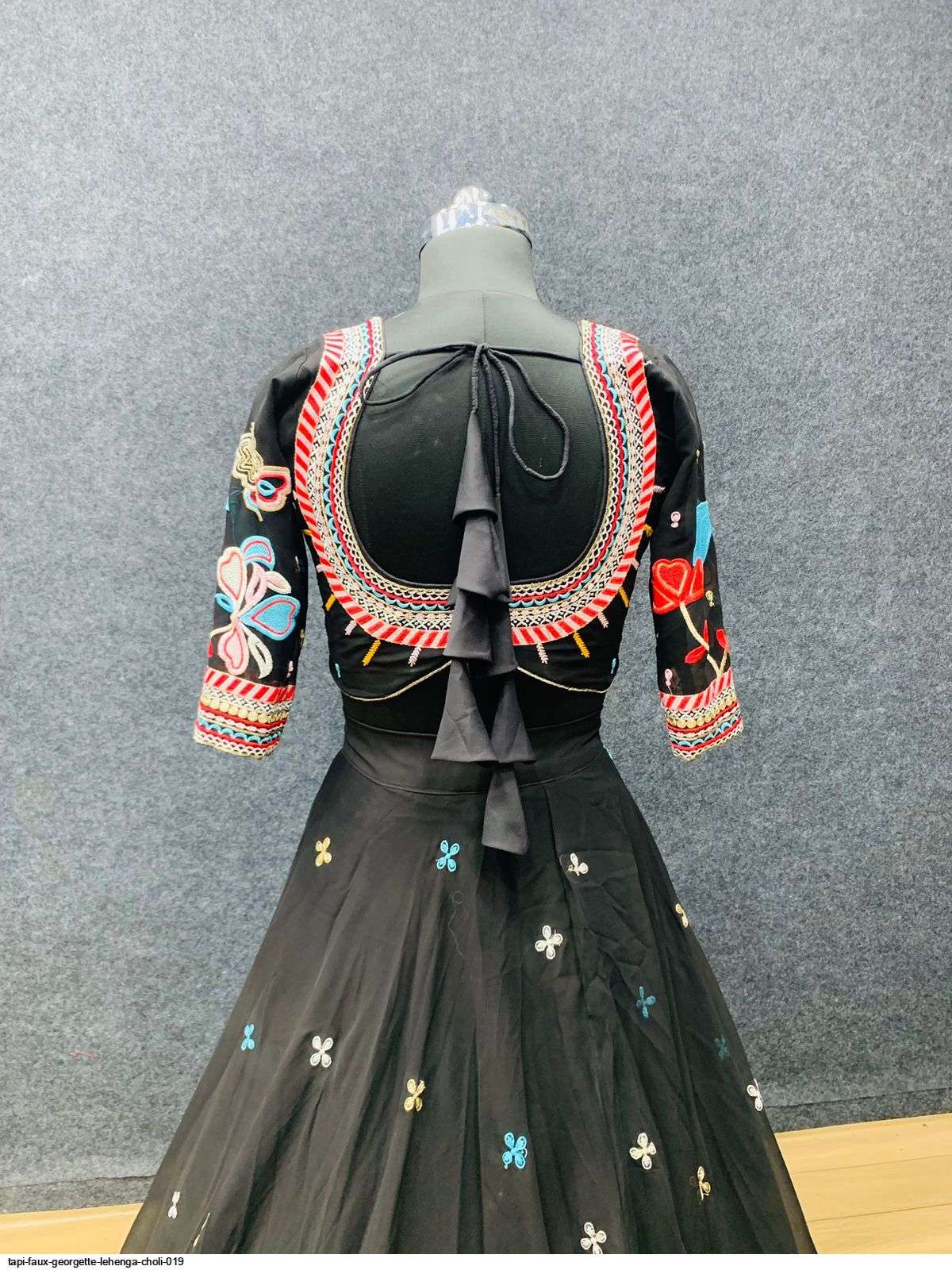 TAPI FAUX GEORGETTE LEHENGA CHOLI 019 Wholesale catalog
