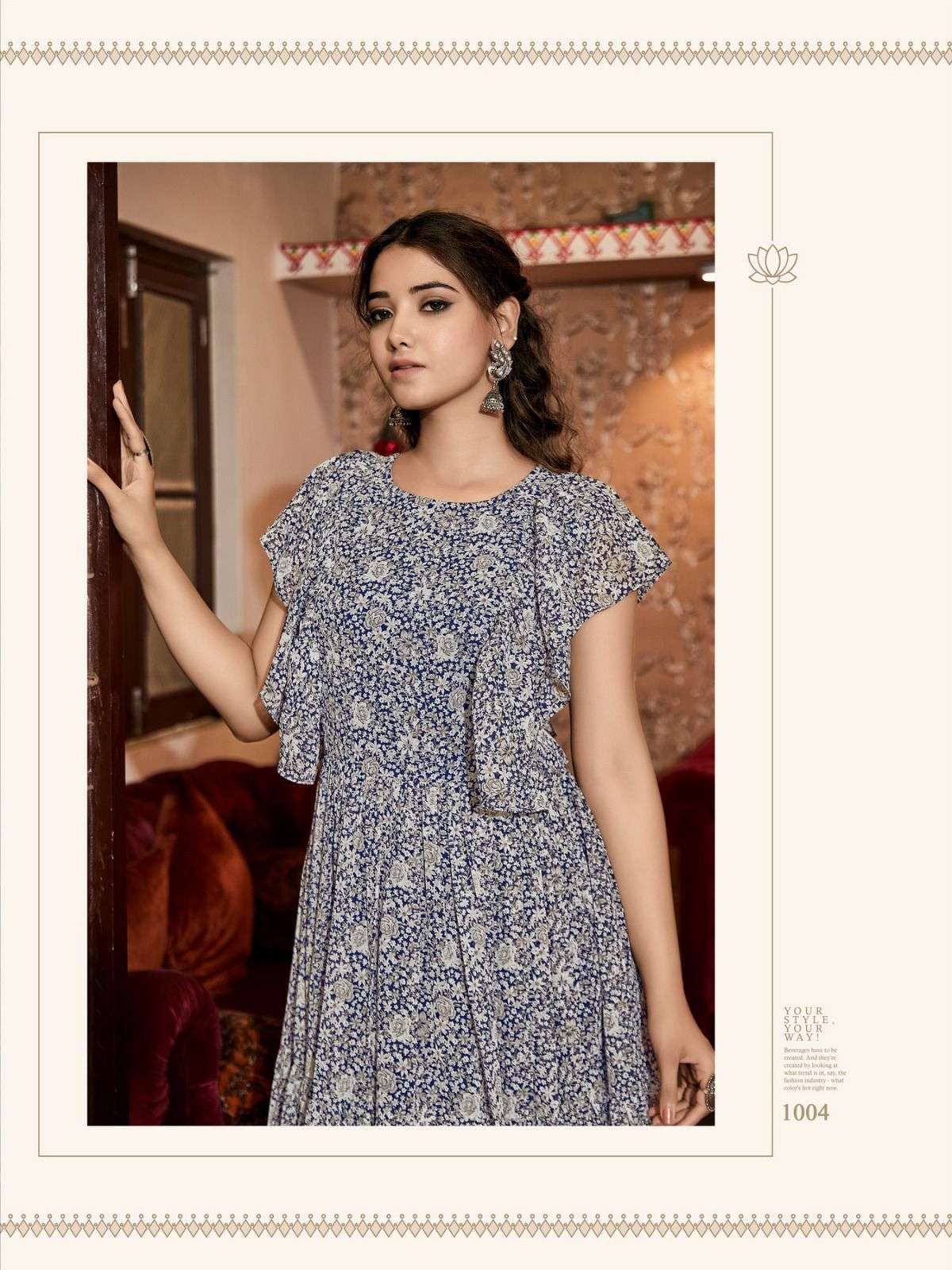 vitara fashion OREGAN jorjet tunic prints Kurti Wholesale catalog