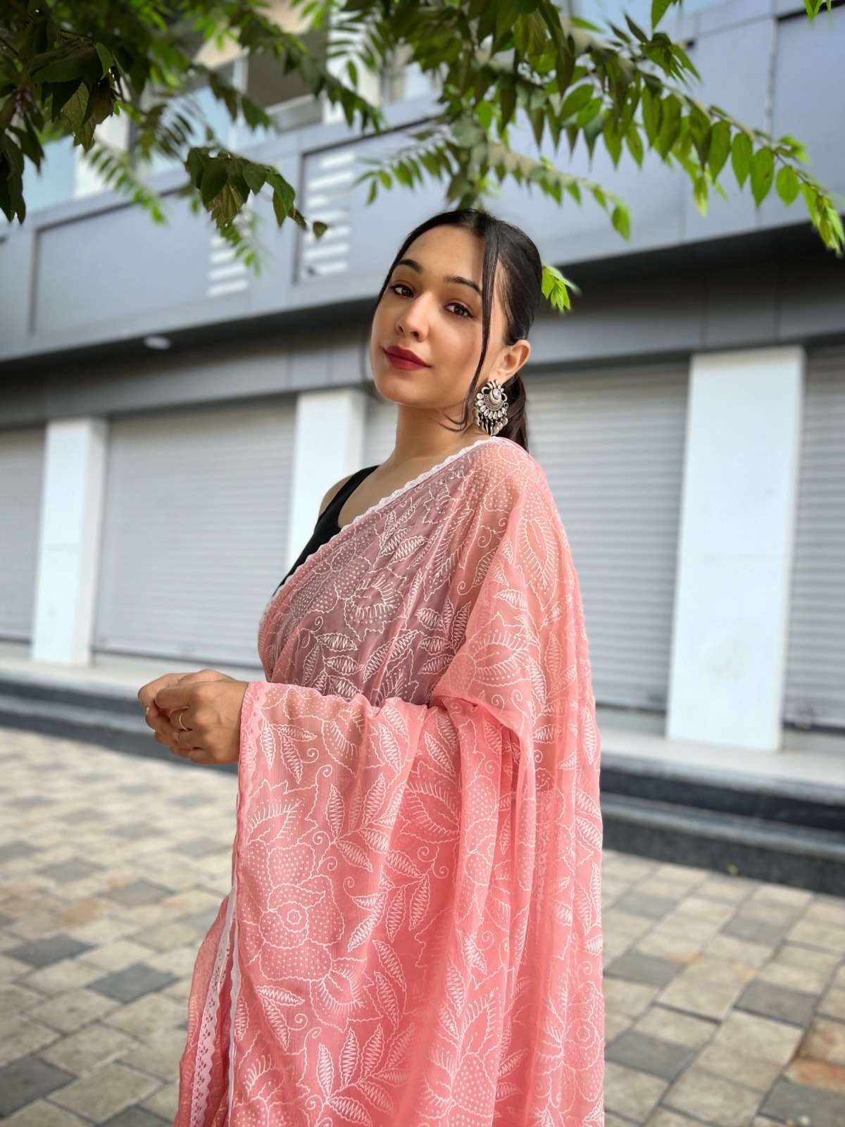 Yashika Designer Mukesh Work Shimmer Silk Saree Wholesale catalog