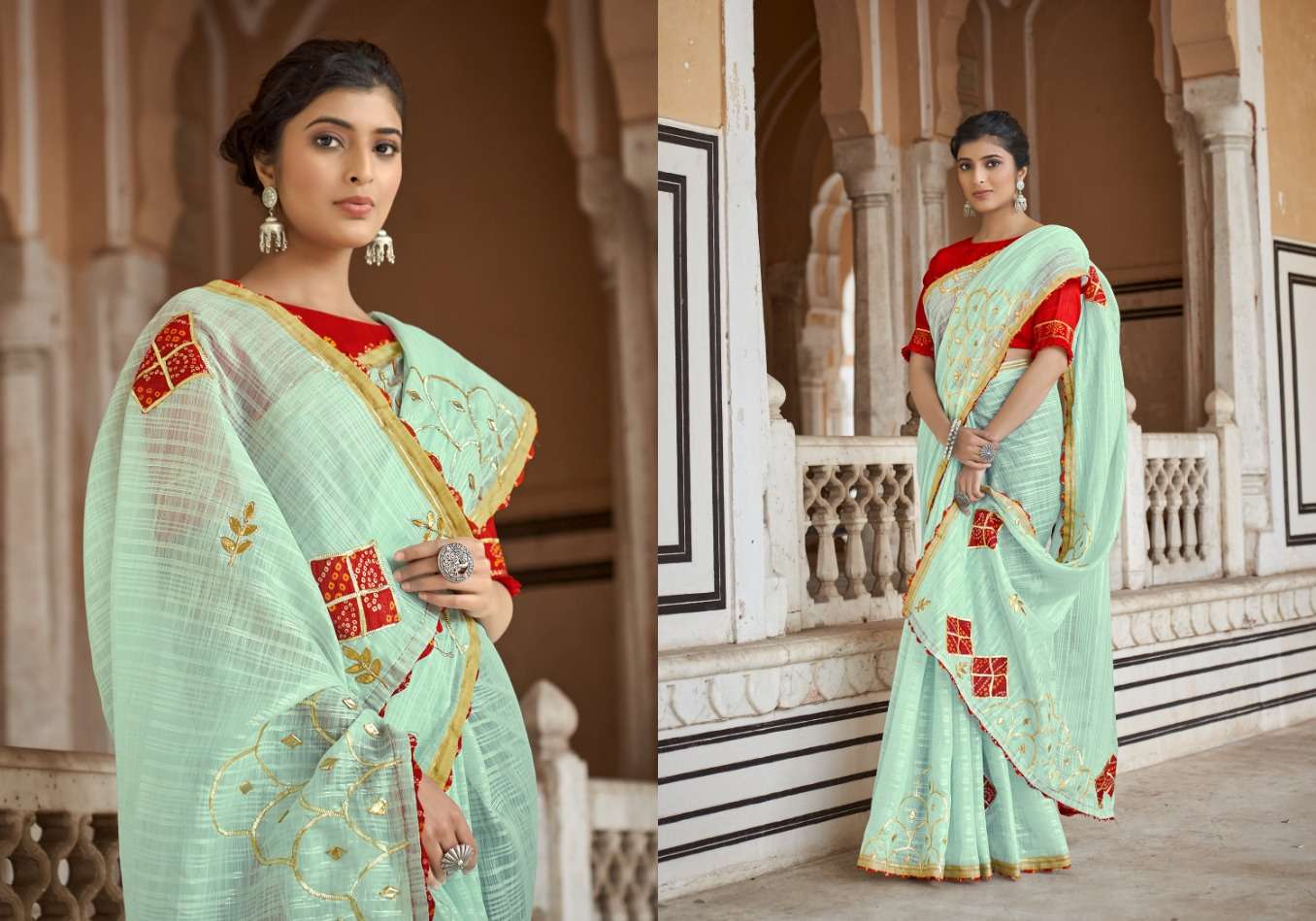 Ynf Cotton Bandhani Exclusive Designer Saree Wholesale catalog