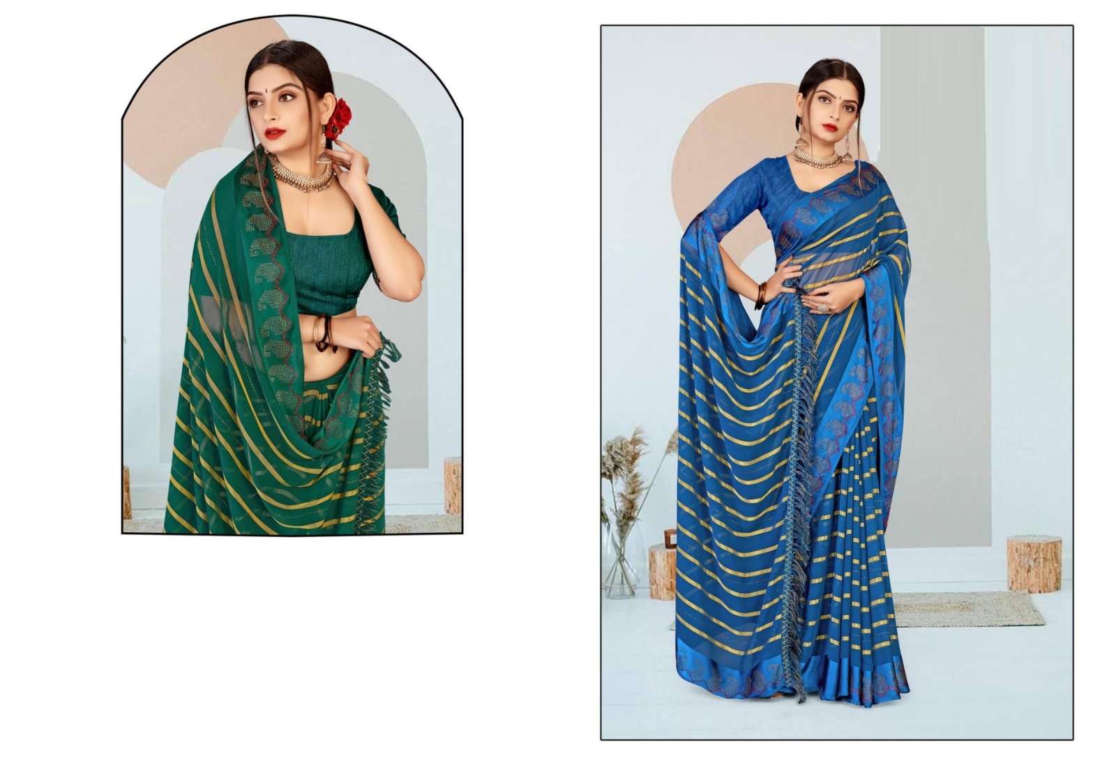 Ynf Deluxra Swarovski Designer Saree Wholesale catalog