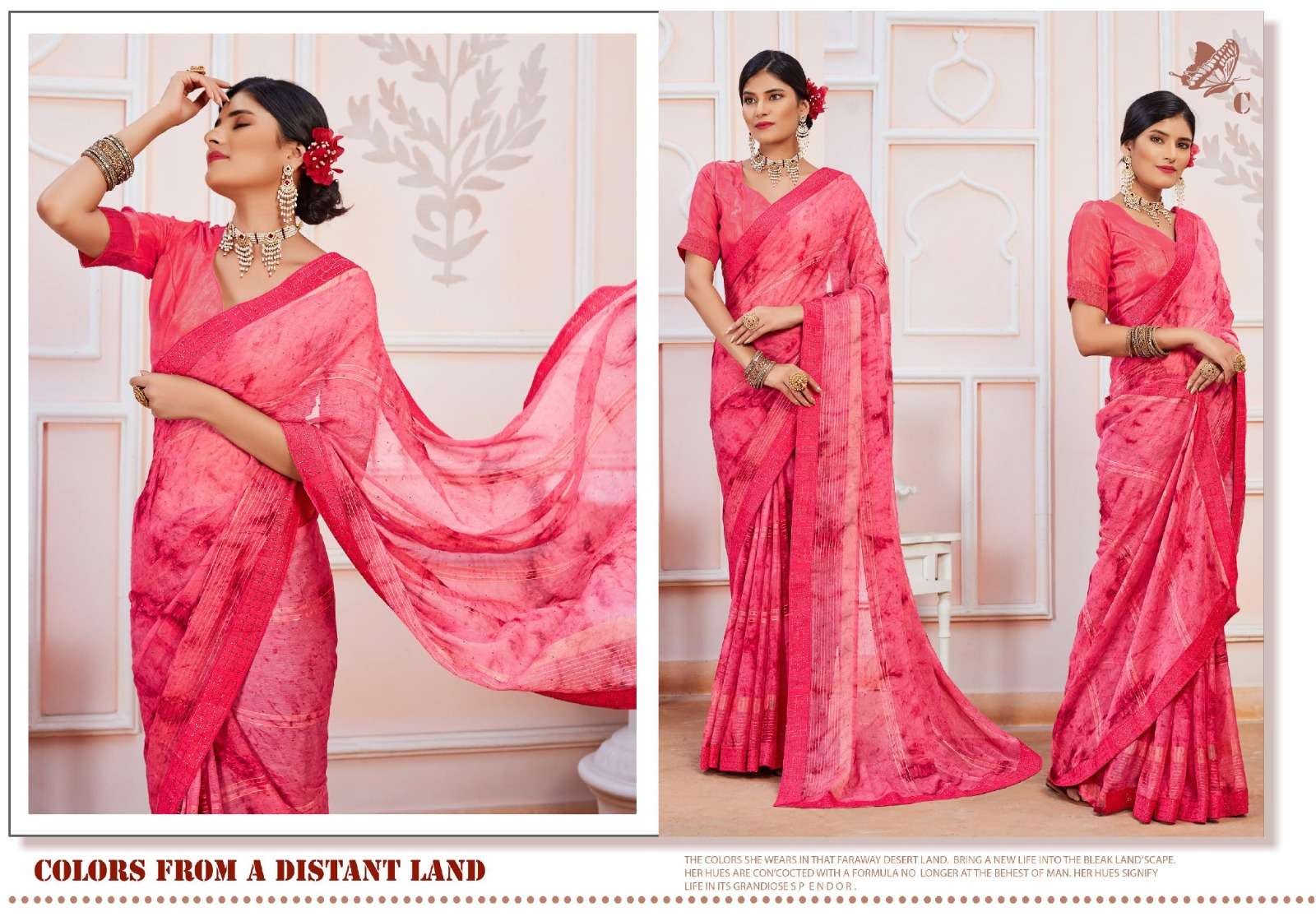 Ynf Dusala Prism Printed Fancy Chiffon Saree Wholesale catalog