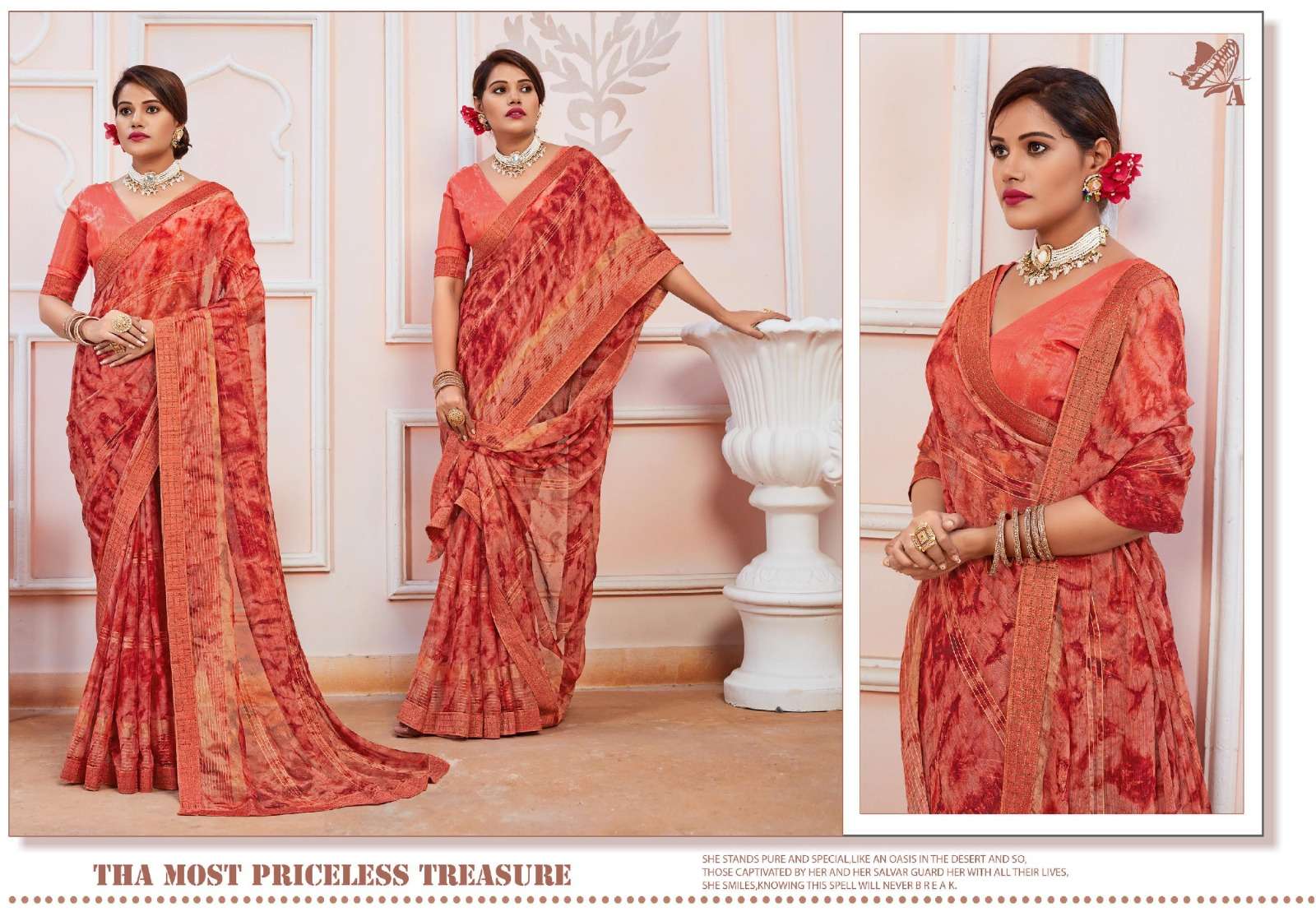 Ynf Dusala Prism Printed Fancy Chiffon Saree Wholesale catalog