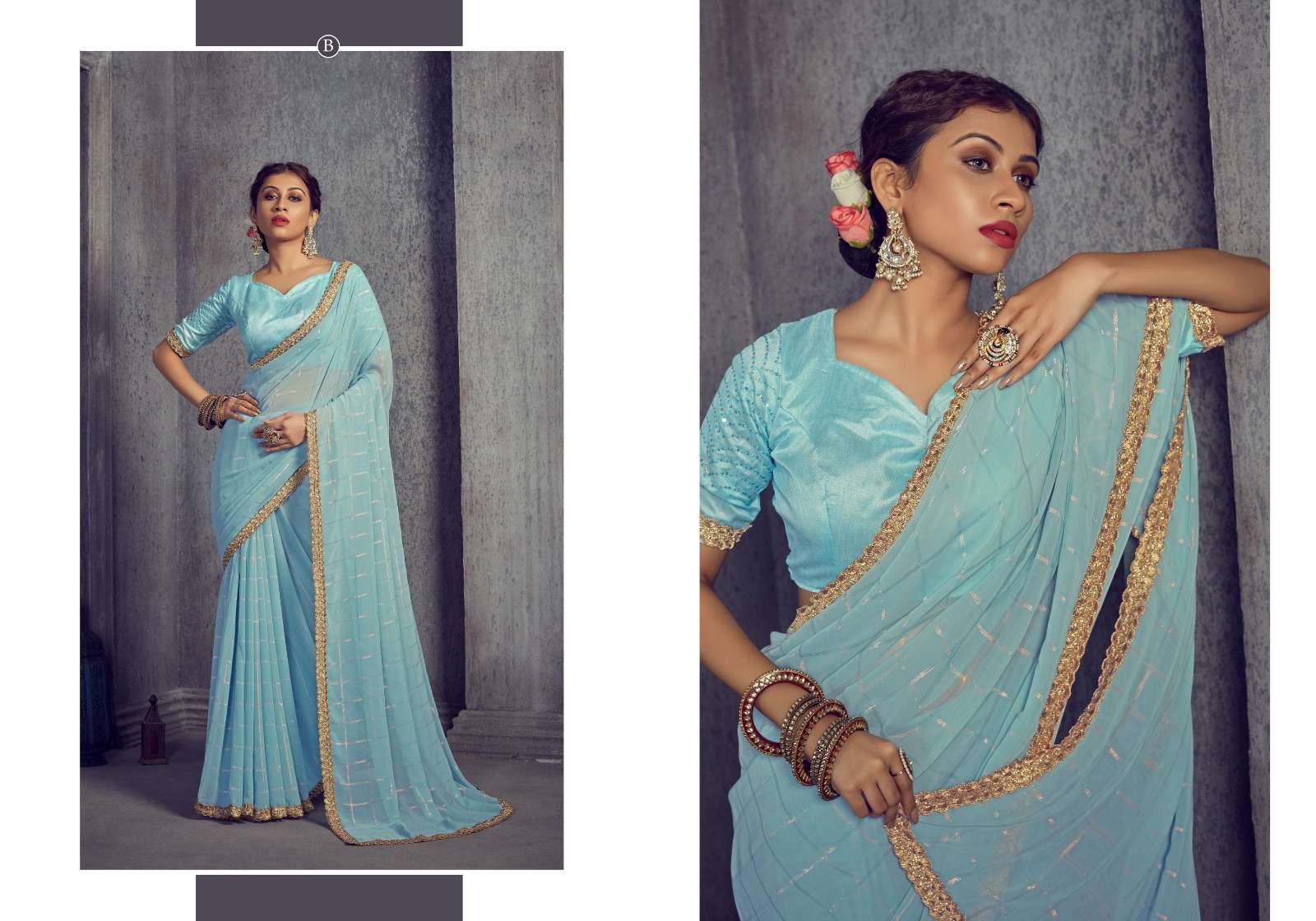 Ynf Filmora Sequence Fancy Georgette Saree Wholesale catalog