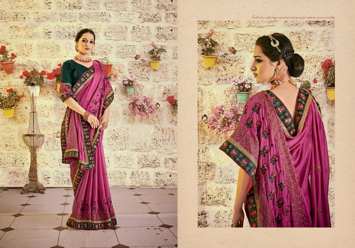 Ynf Floral Rangoli Embroidery Worked Saree Wholesale catalog