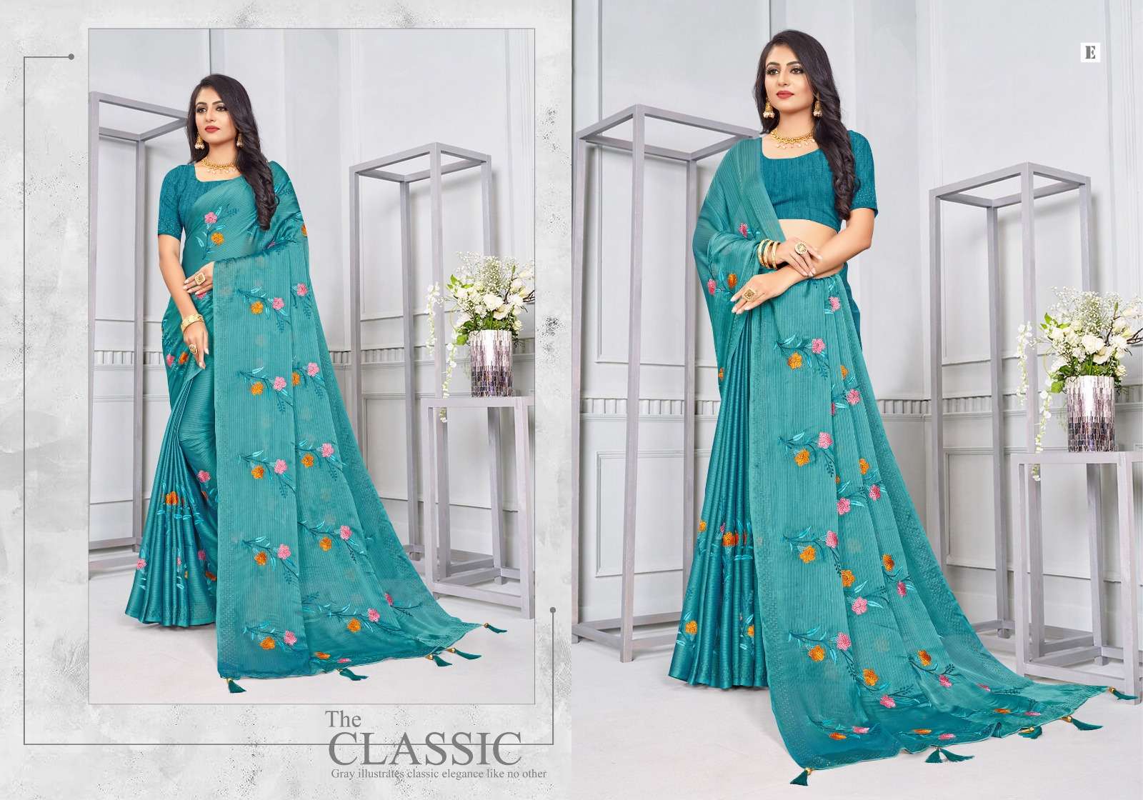 Ynf Gemini Silk Swarovski Work Designer Sarees Wholesale catalog