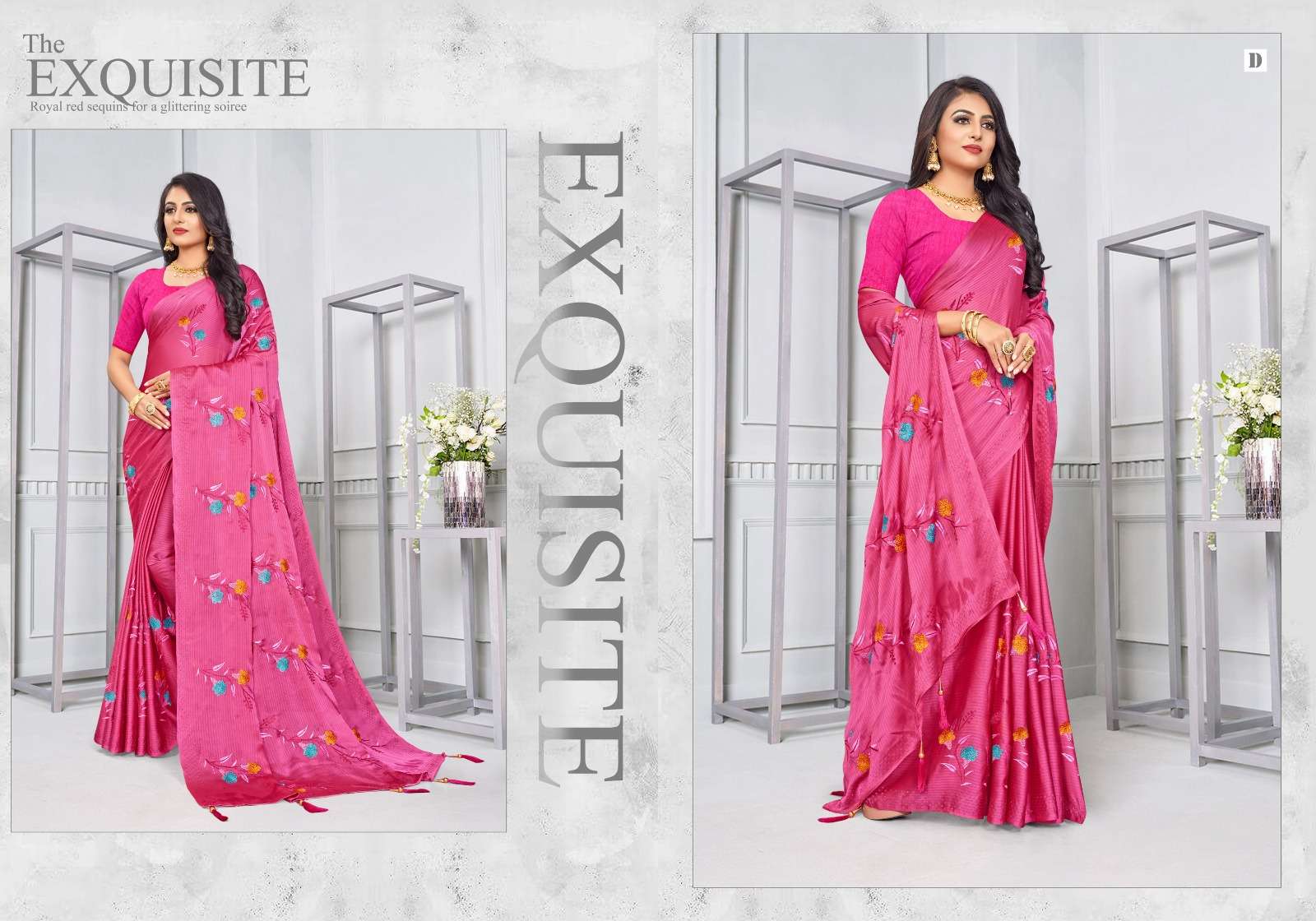 Ynf Gemini Silk Swarovski Work Designer Sarees Wholesale catalog