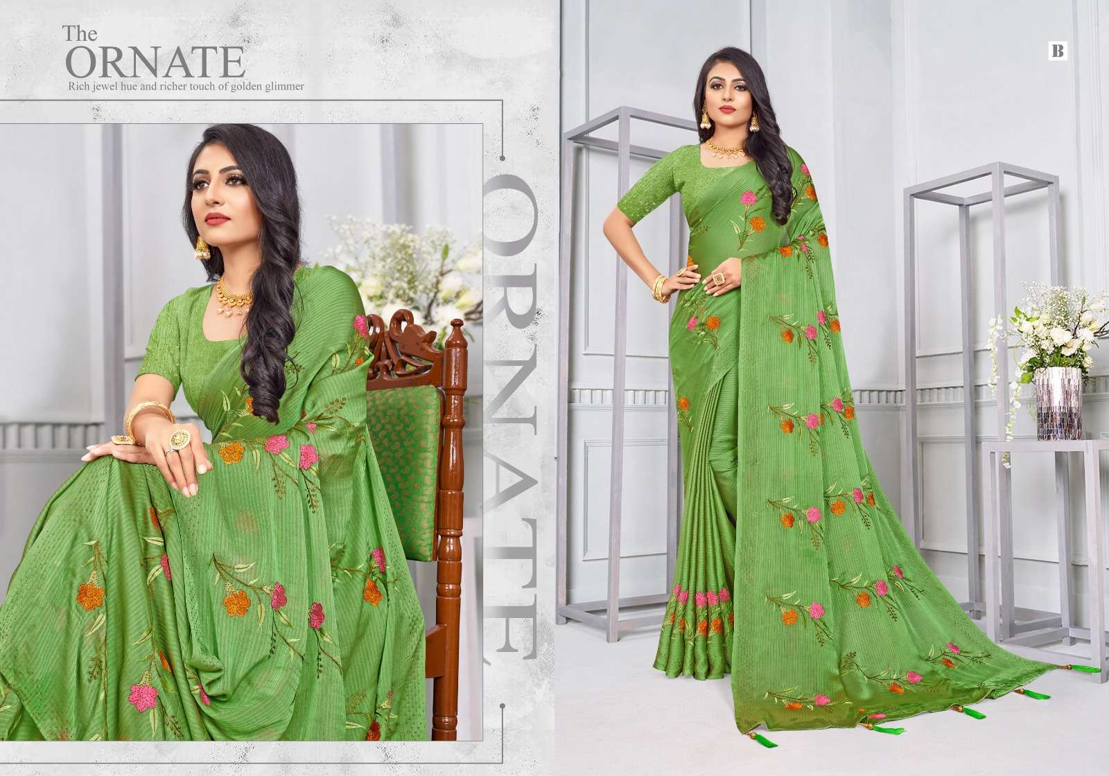 Ynf Gemini Silk Swarovski Work Designer Sarees Wholesale catalog