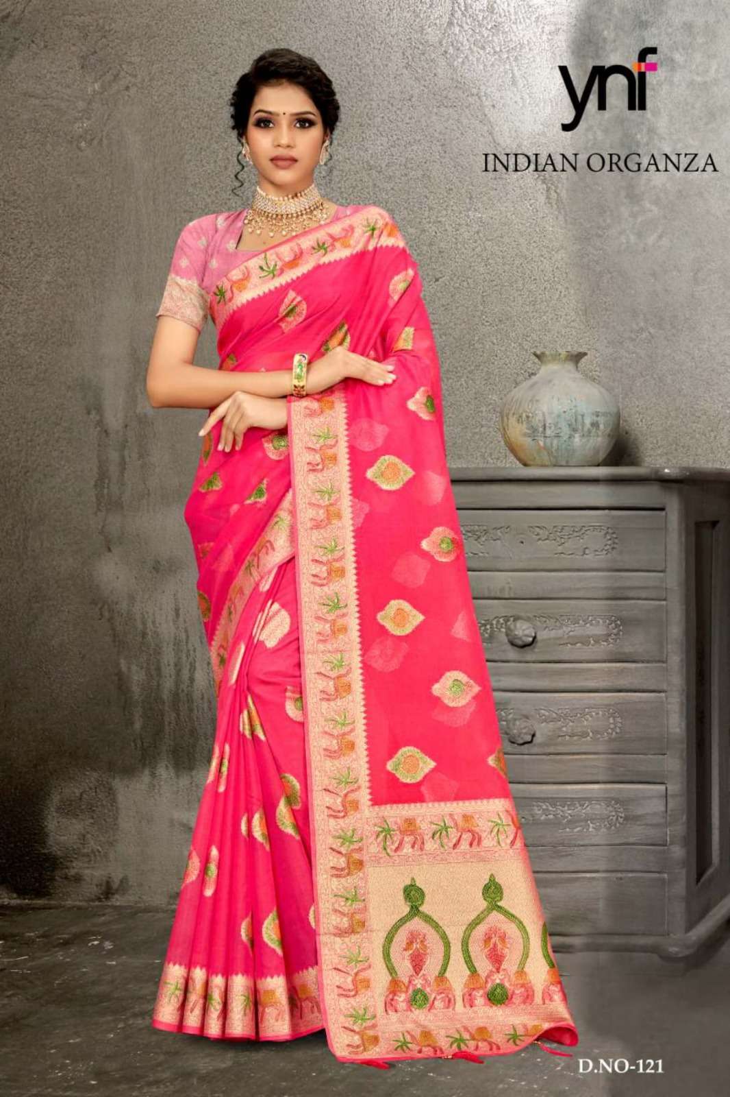 Ynf Indian Organza Woven Designer Saree Wholesale catalog