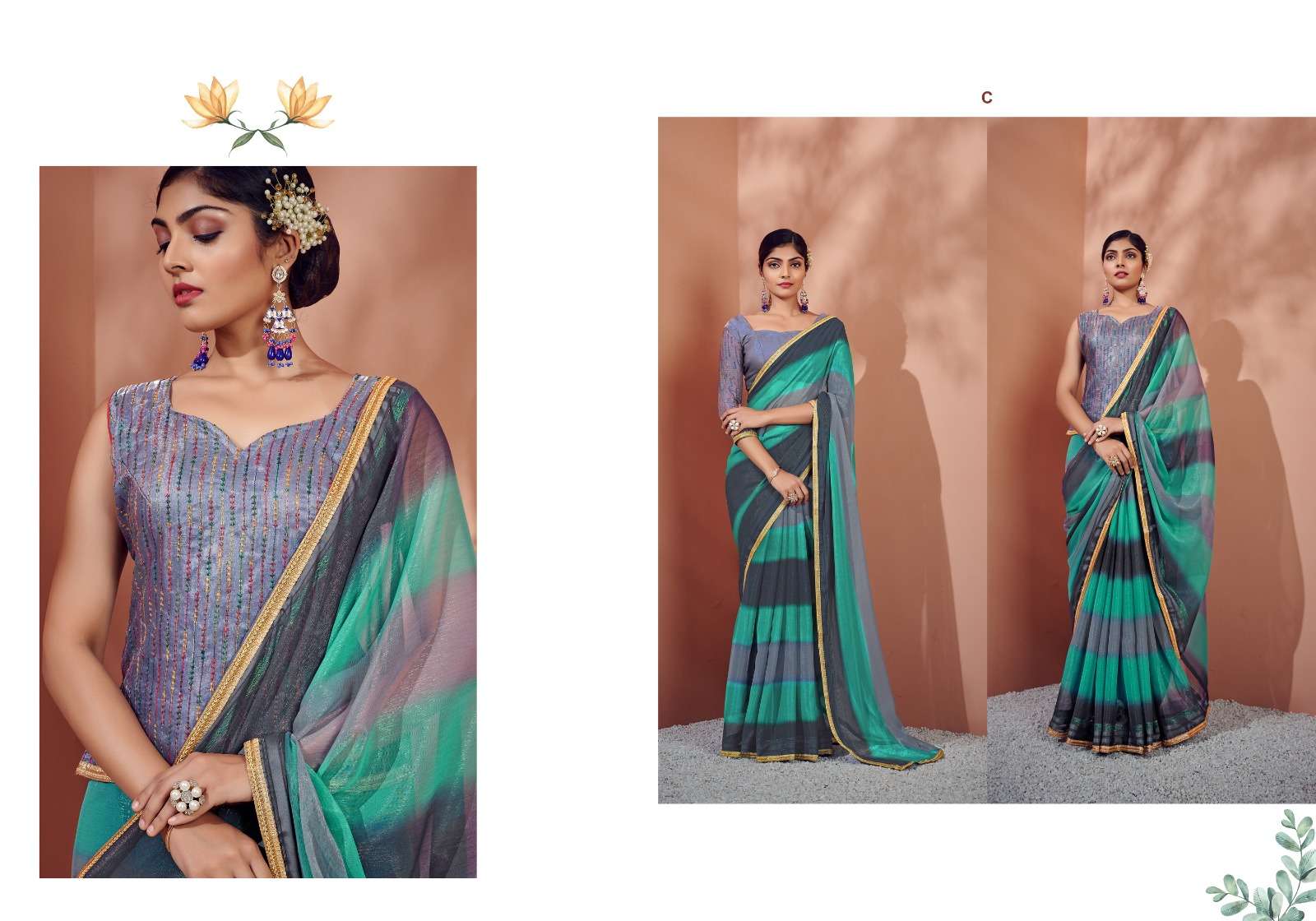 Ynf Kaarigar Sequence Shimmer Satin Saree Wholesale catalog