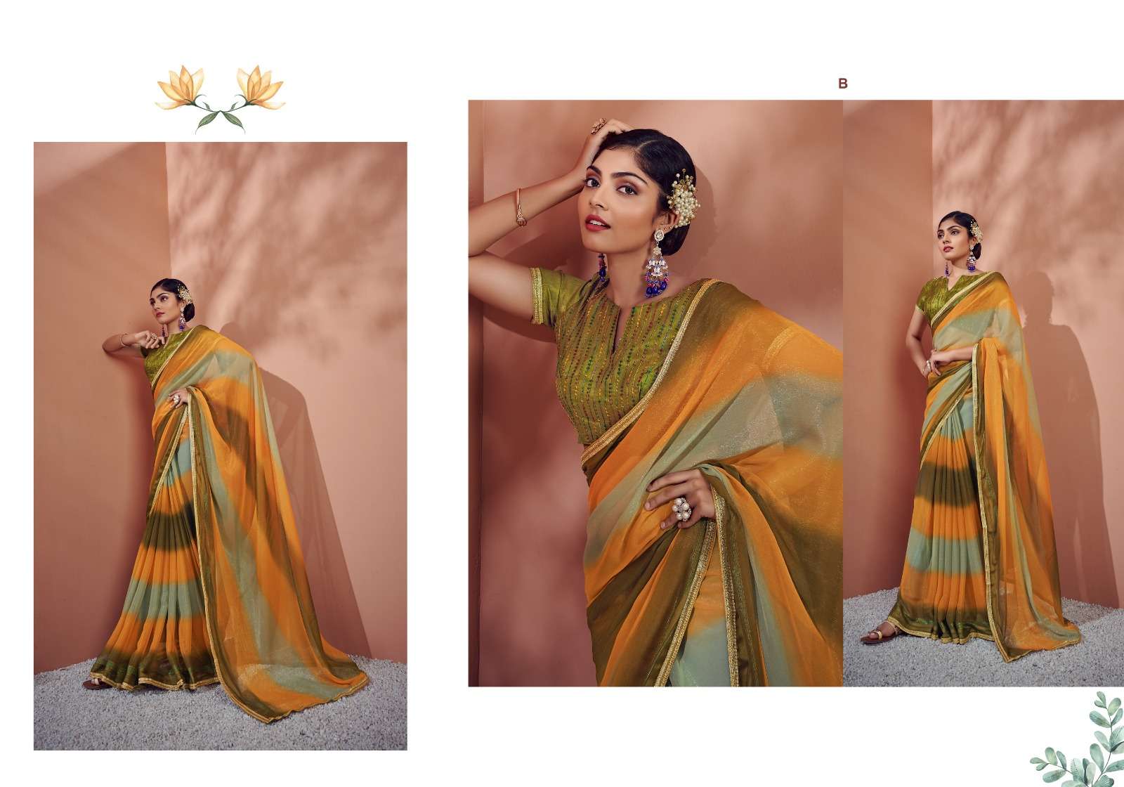 Ynf Kaarigar Sequence Shimmer Satin Saree Wholesale catalog