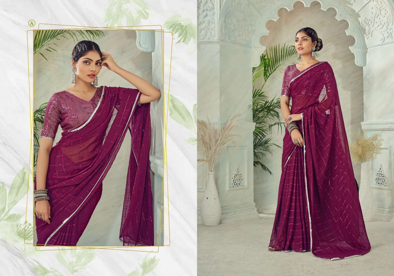 Ynf Kaasi Sequence Fancy Georgette Saree Wholesale catalog