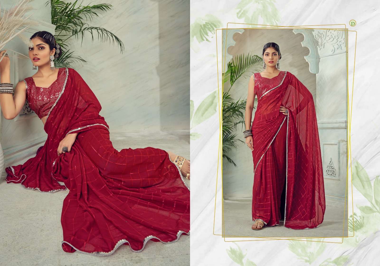 Ynf Kaasi Sequence Fancy Georgette Saree Wholesale catalog