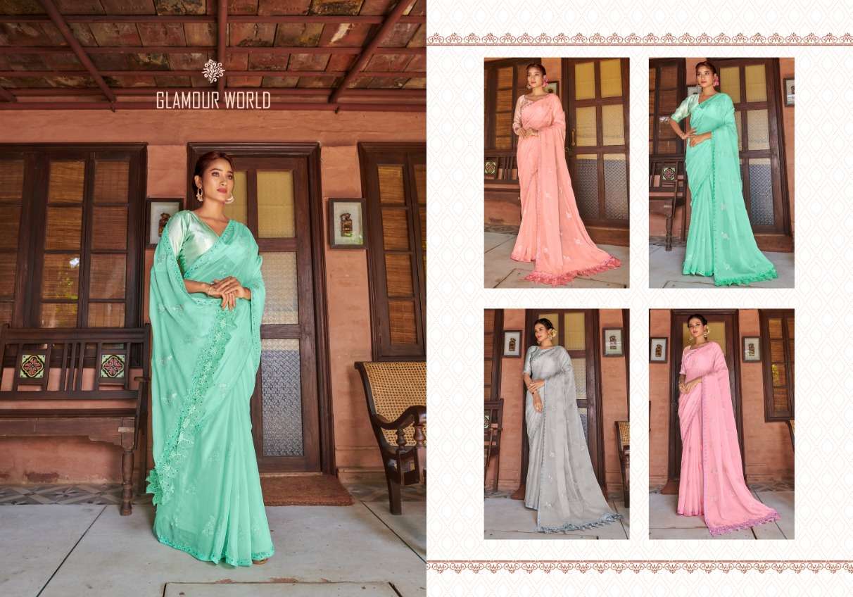 Ynf Kalavathi Sequence Fancy Chiffon Saree Wholesale catalog