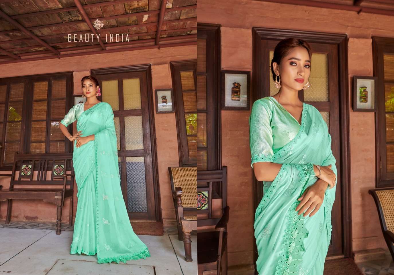 Ynf Kalavathi Sequence Fancy Chiffon Saree Wholesale catalog