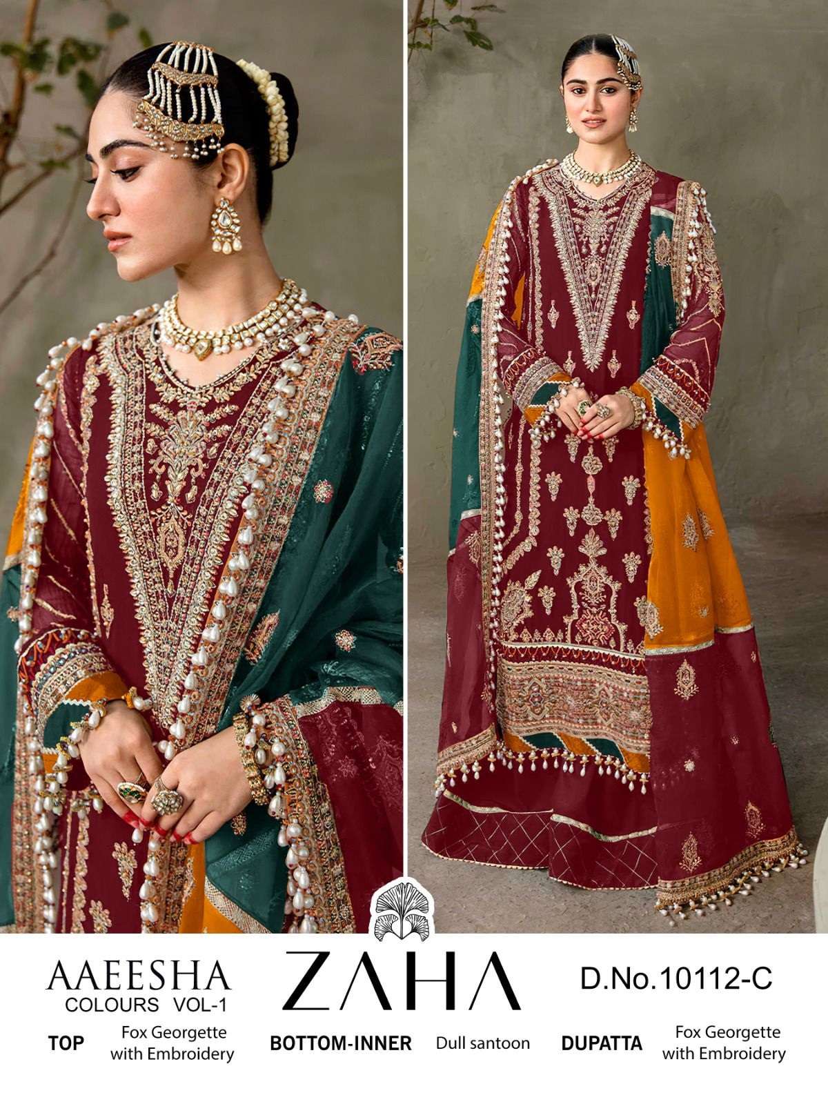 Zaha Aaeesha 10112 Designer Pakistani Suit Wholesale catalog